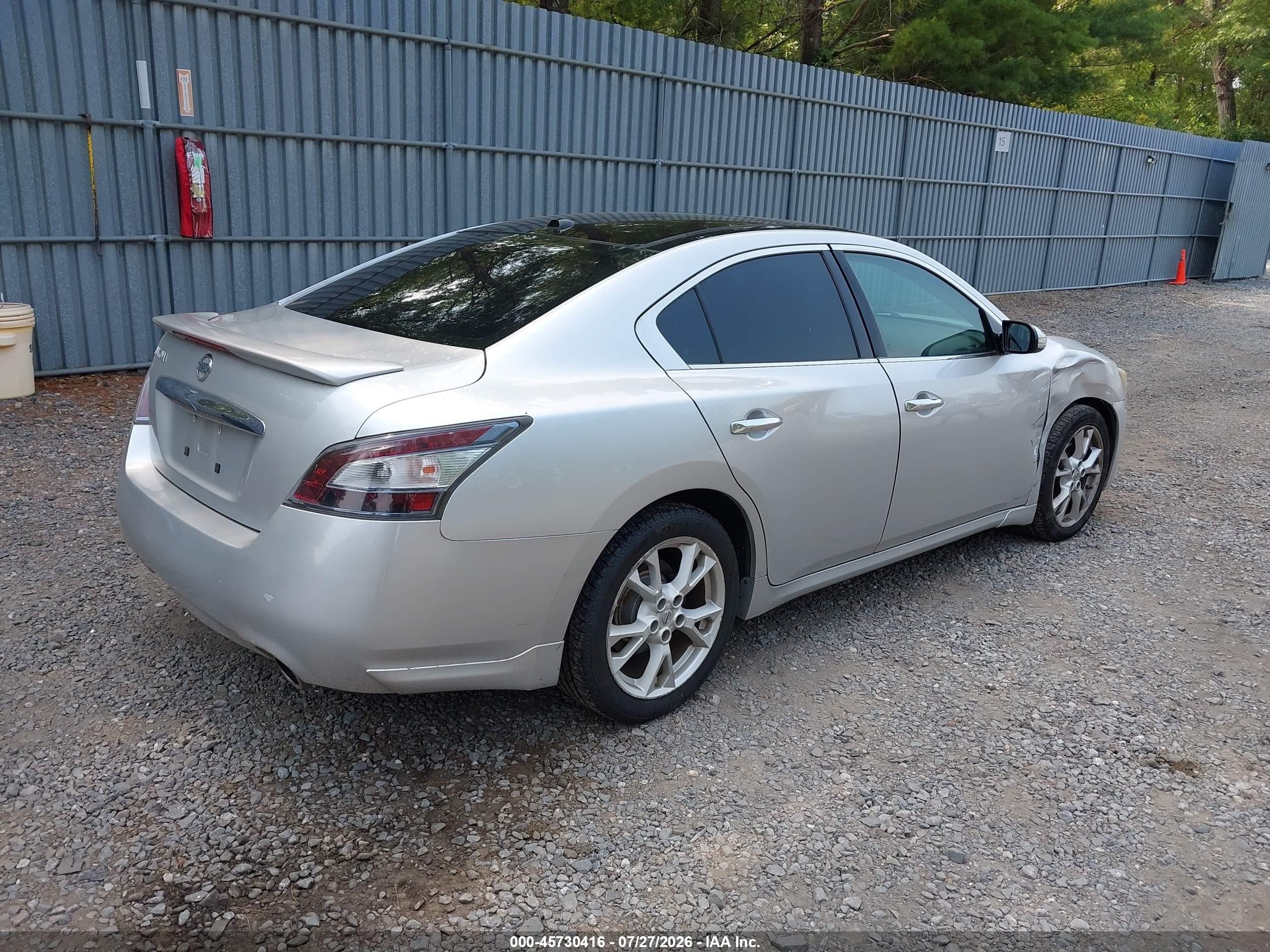 2012 Nissan Maxima 3.5 Sv Серебряный vin: 1N4AA5AP0CC822879