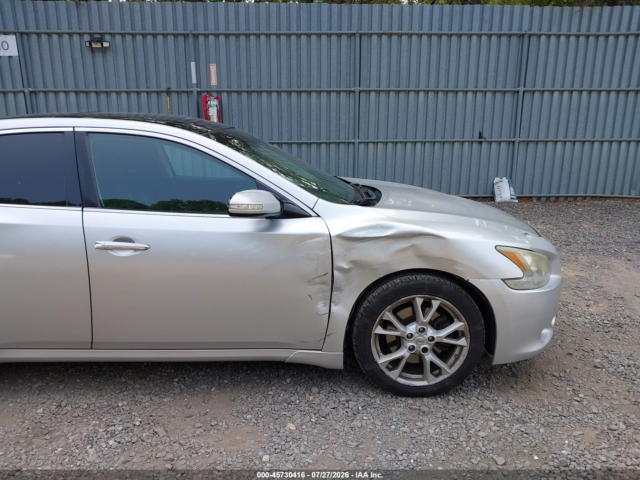 2012 Nissan Maxima 3.5 Sv Серебряный vin: 1N4AA5AP0CC822879