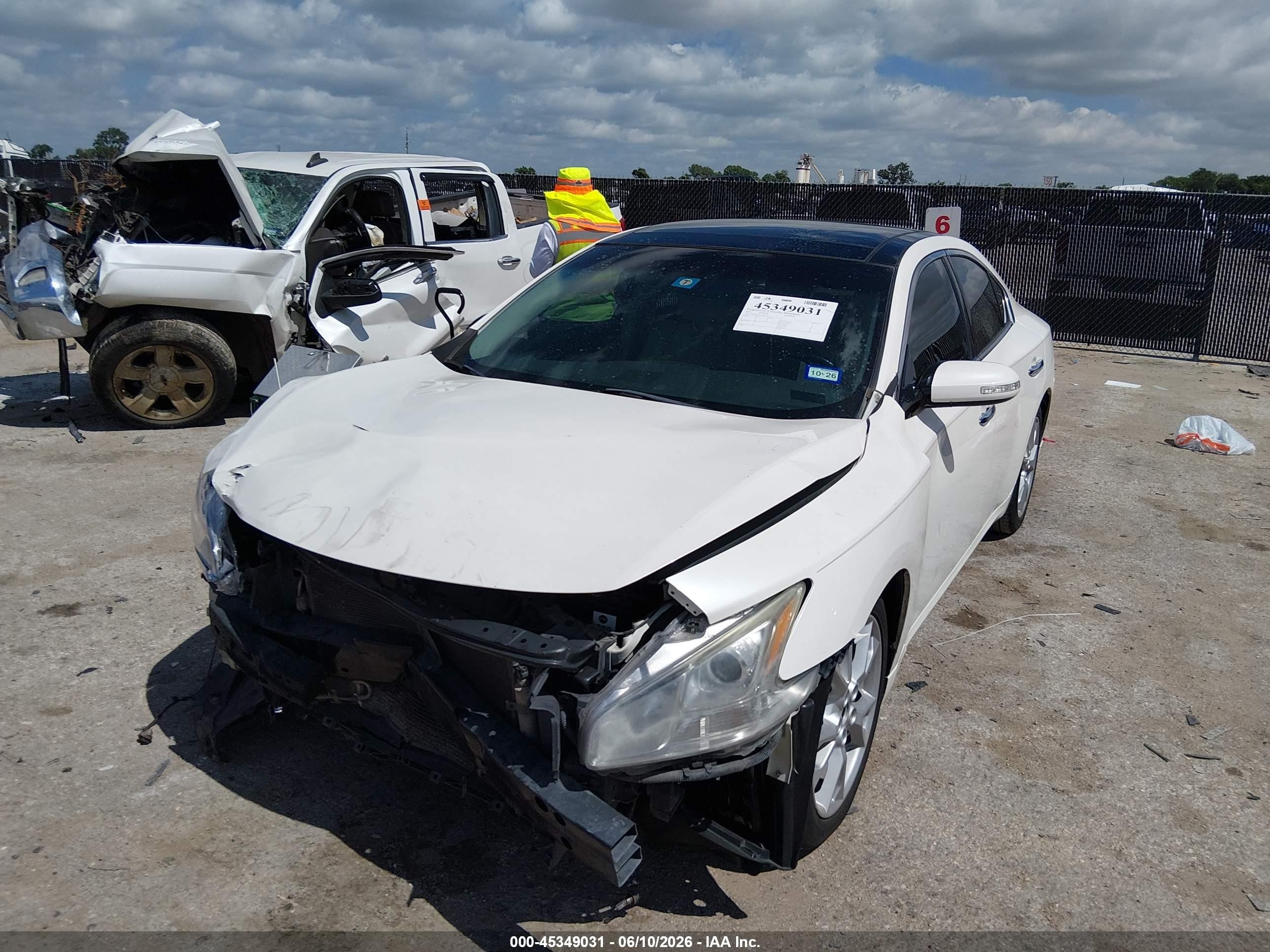 2012 Nissan Maxima 3.5 Sv White vin: 1N4AA5AP0CC823739