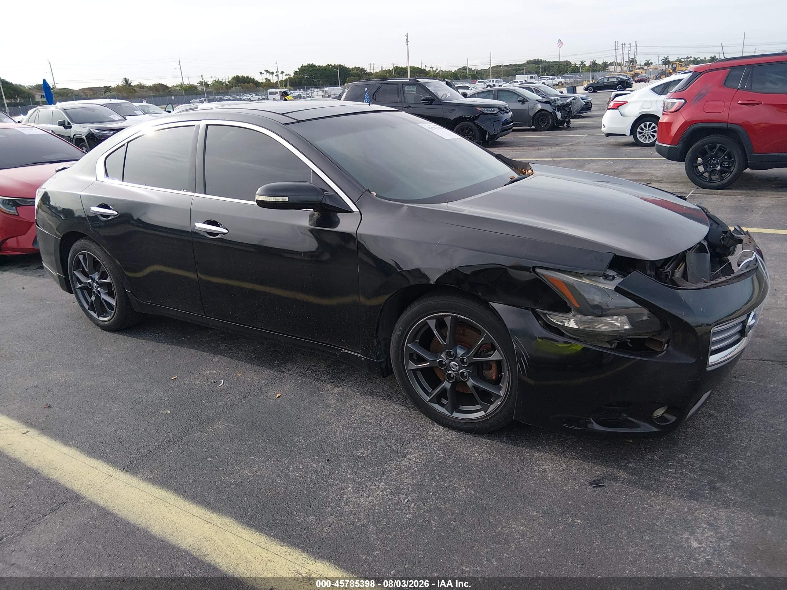 2012 Nissan Maxima 3.5 Sv Black vin: 1N4AA5AP0CC833204
