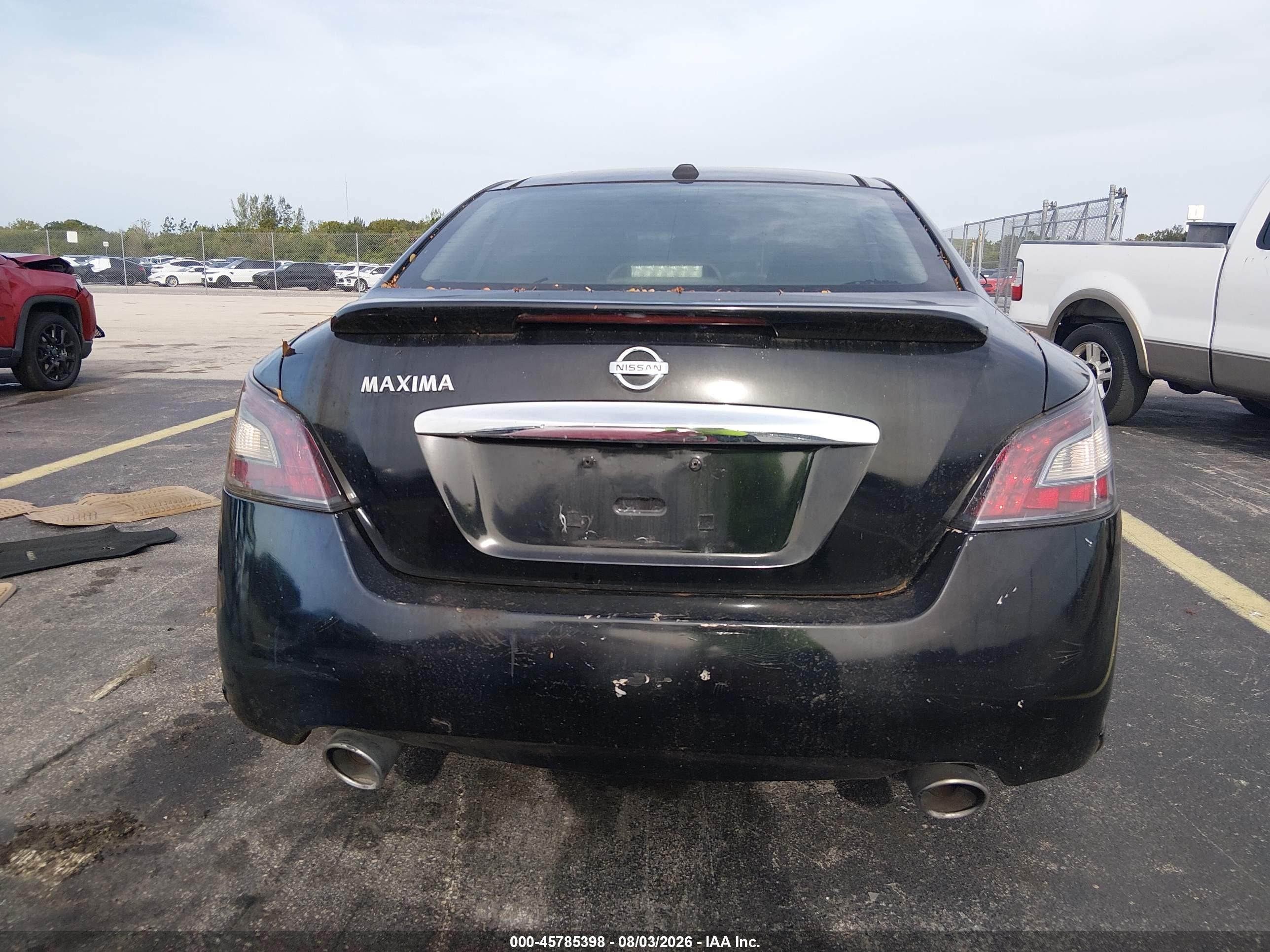 2012 Nissan Maxima 3.5 Sv Black vin: 1N4AA5AP0CC833204