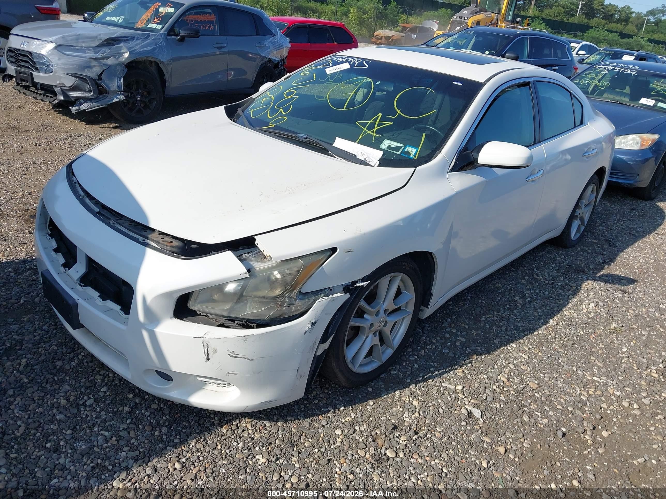 2012 Nissan Maxima 3.5 S White vin: 1N4AA5AP0CC835924