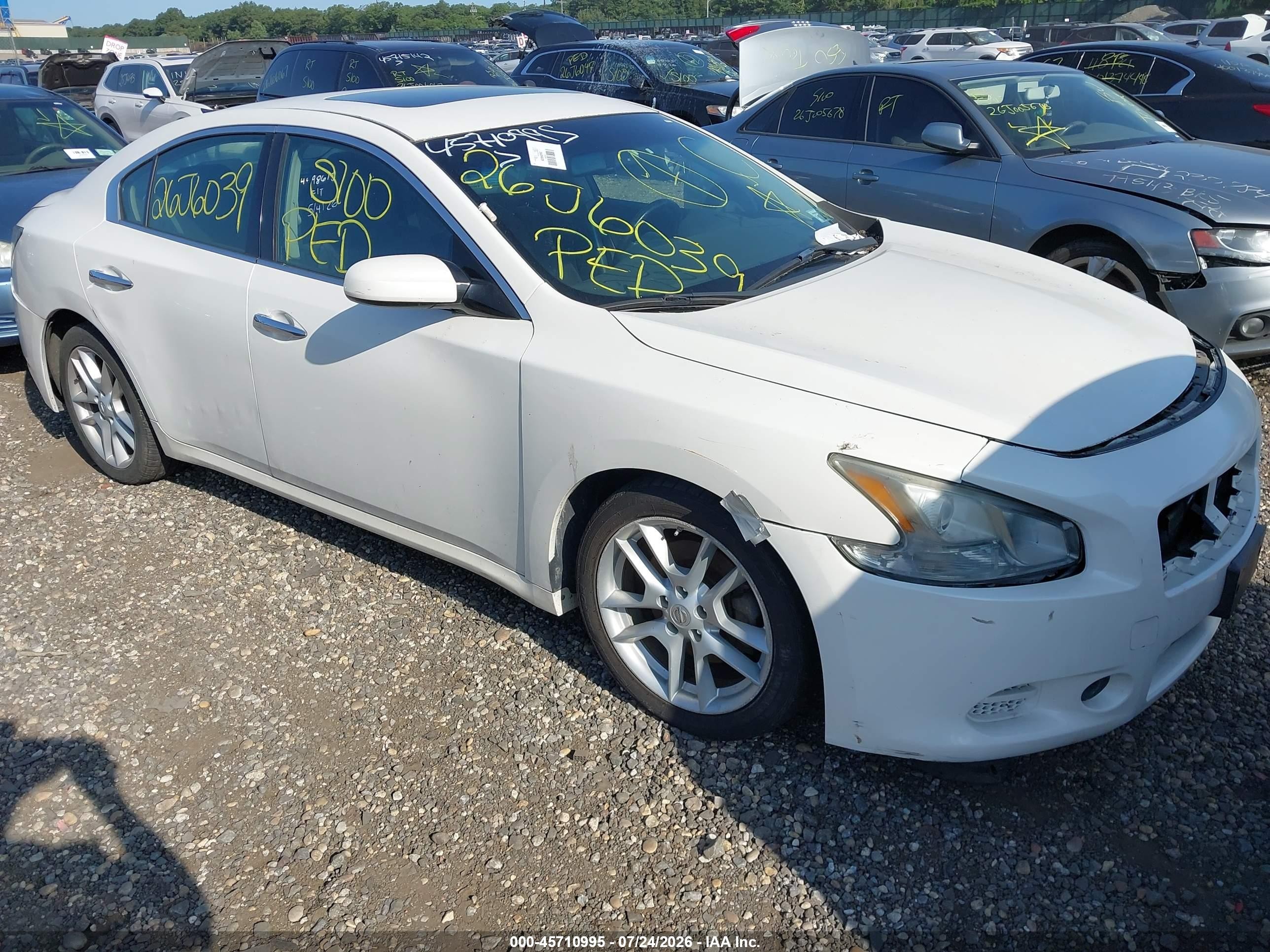 2012 Nissan Maxima 3.5 S White vin: 1N4AA5AP0CC835924