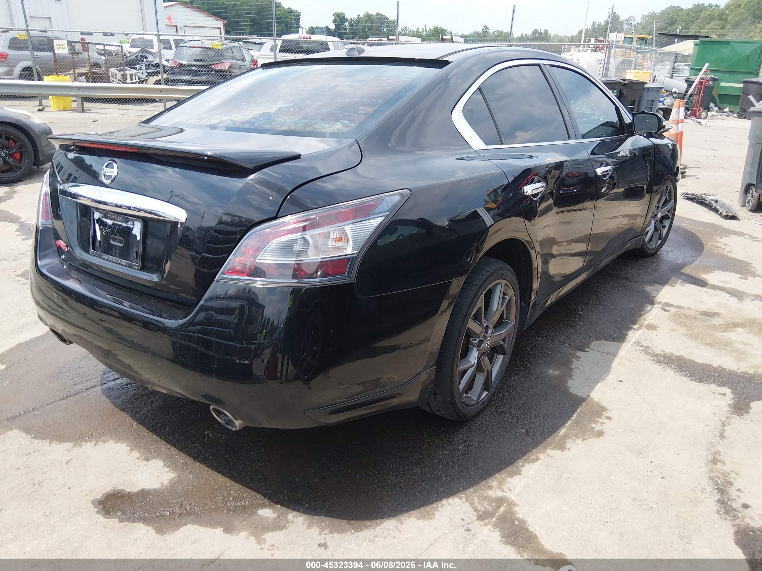2012 Nissan Maxima 3.5 Sv Black vin: 1N4AA5AP0CC841626