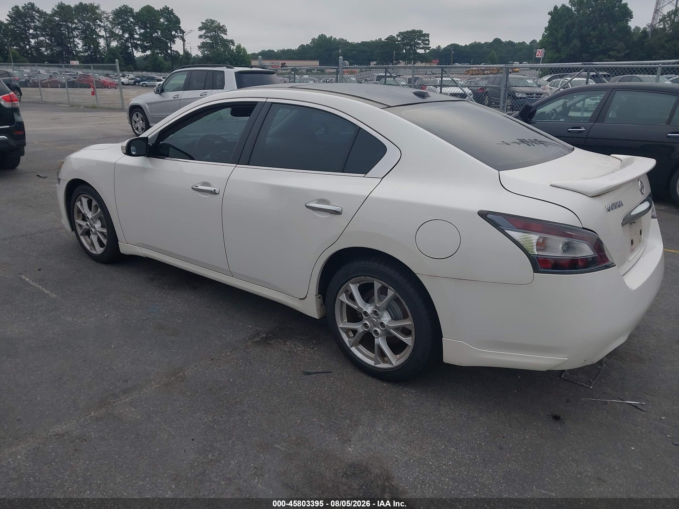 2012 Nissan Maxima 3.5 Sv White vin: 1N4AA5AP0CC848415