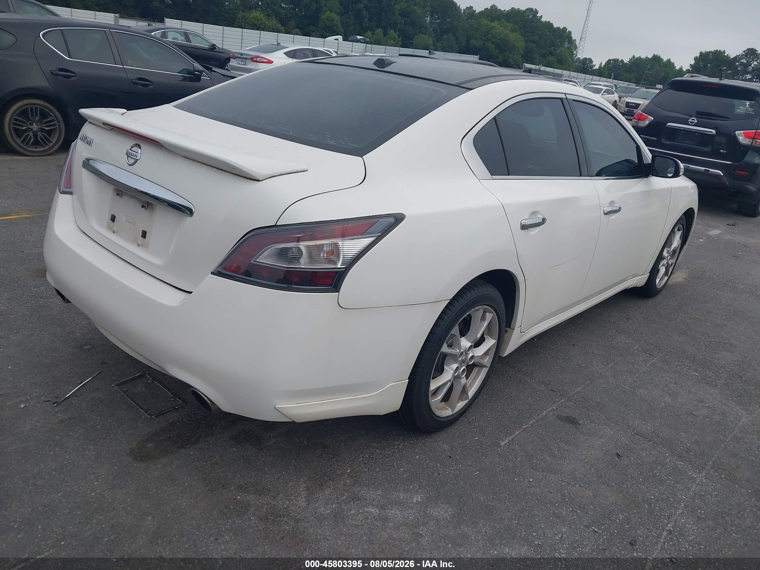 2012 Nissan Maxima 3.5 Sv White vin: 1N4AA5AP0CC848415
