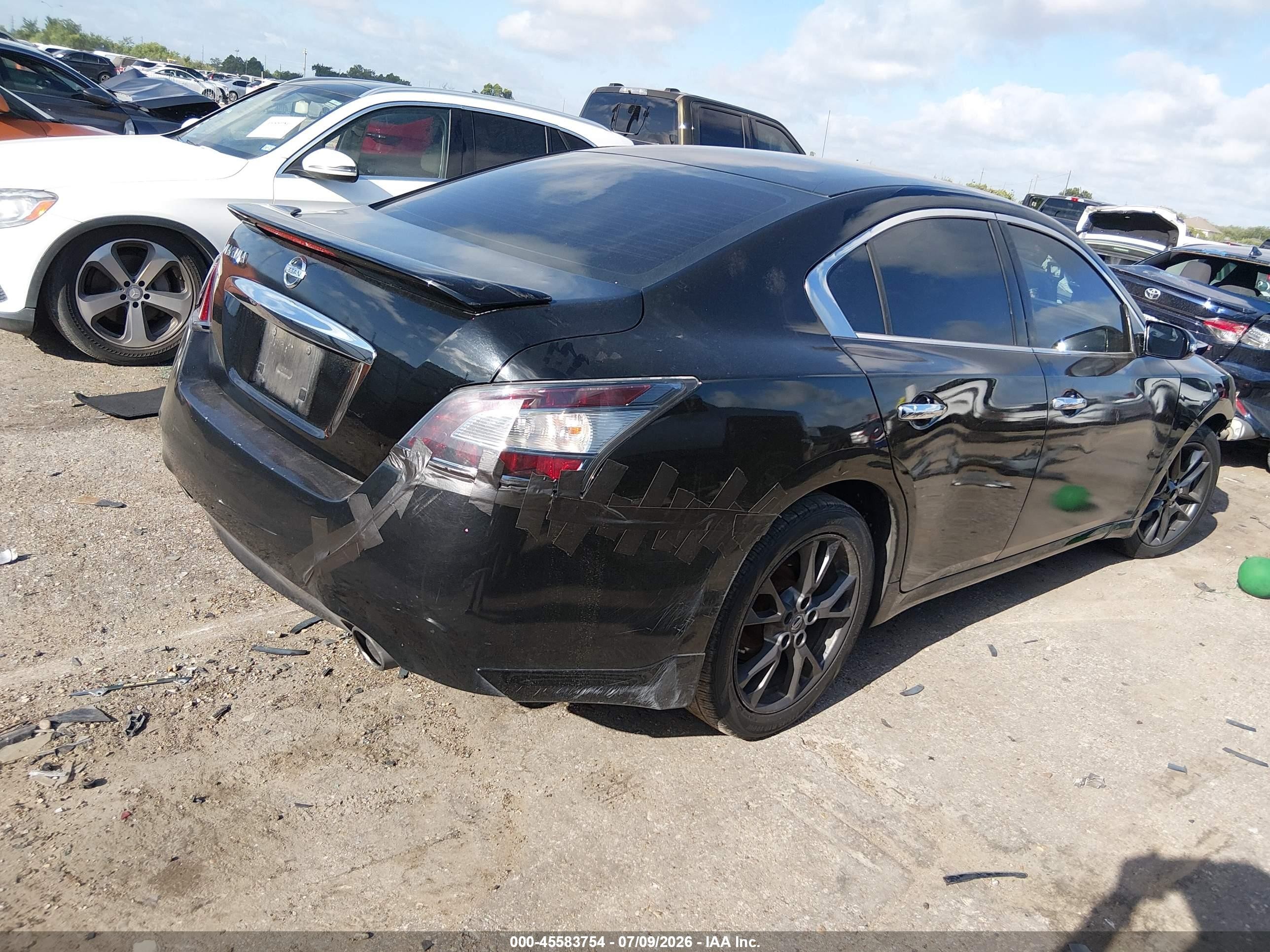2012 Nissan Maxima 3.5 S Black vin: 1N4AA5AP0CC849645