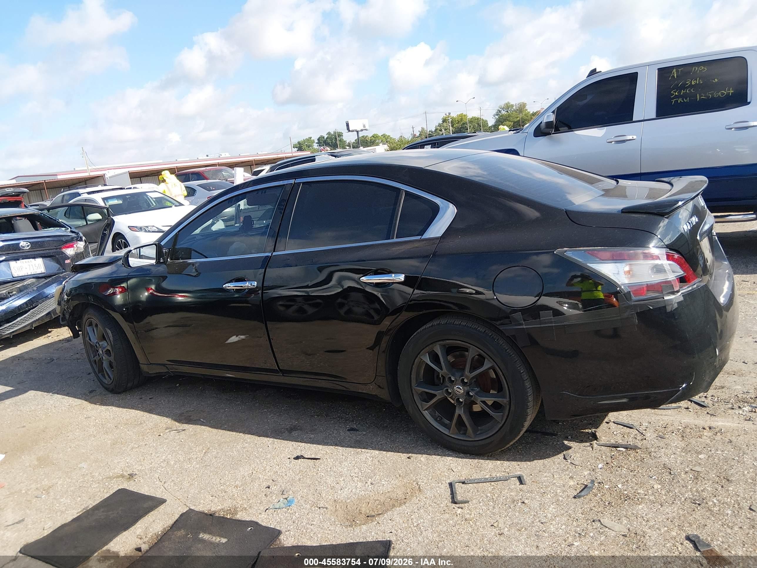 2012 Nissan Maxima 3.5 S Black vin: 1N4AA5AP0CC849645
