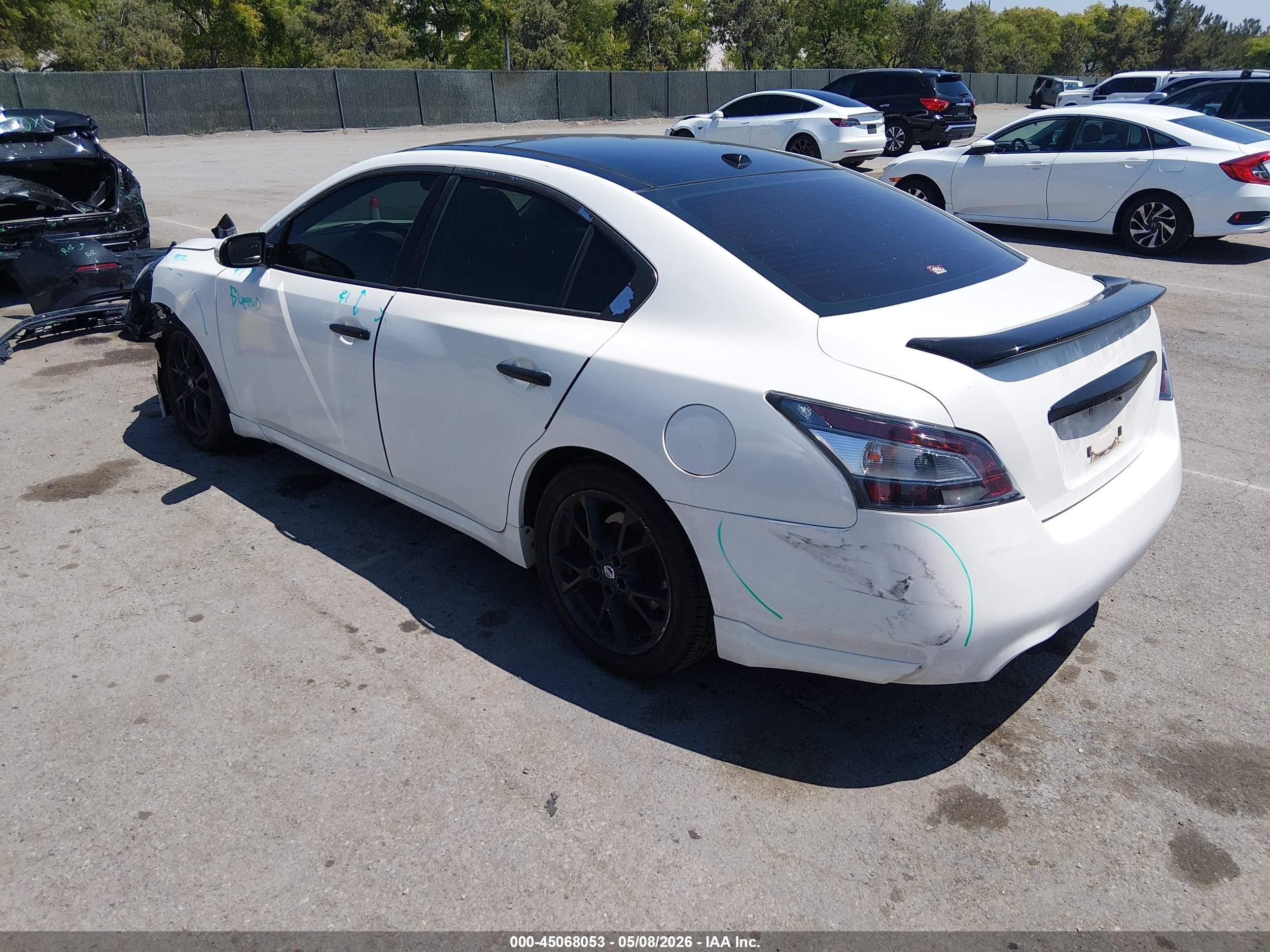 2012 Nissan Maxima 3.5 Sv White vin: 1N4AA5AP0CC850553