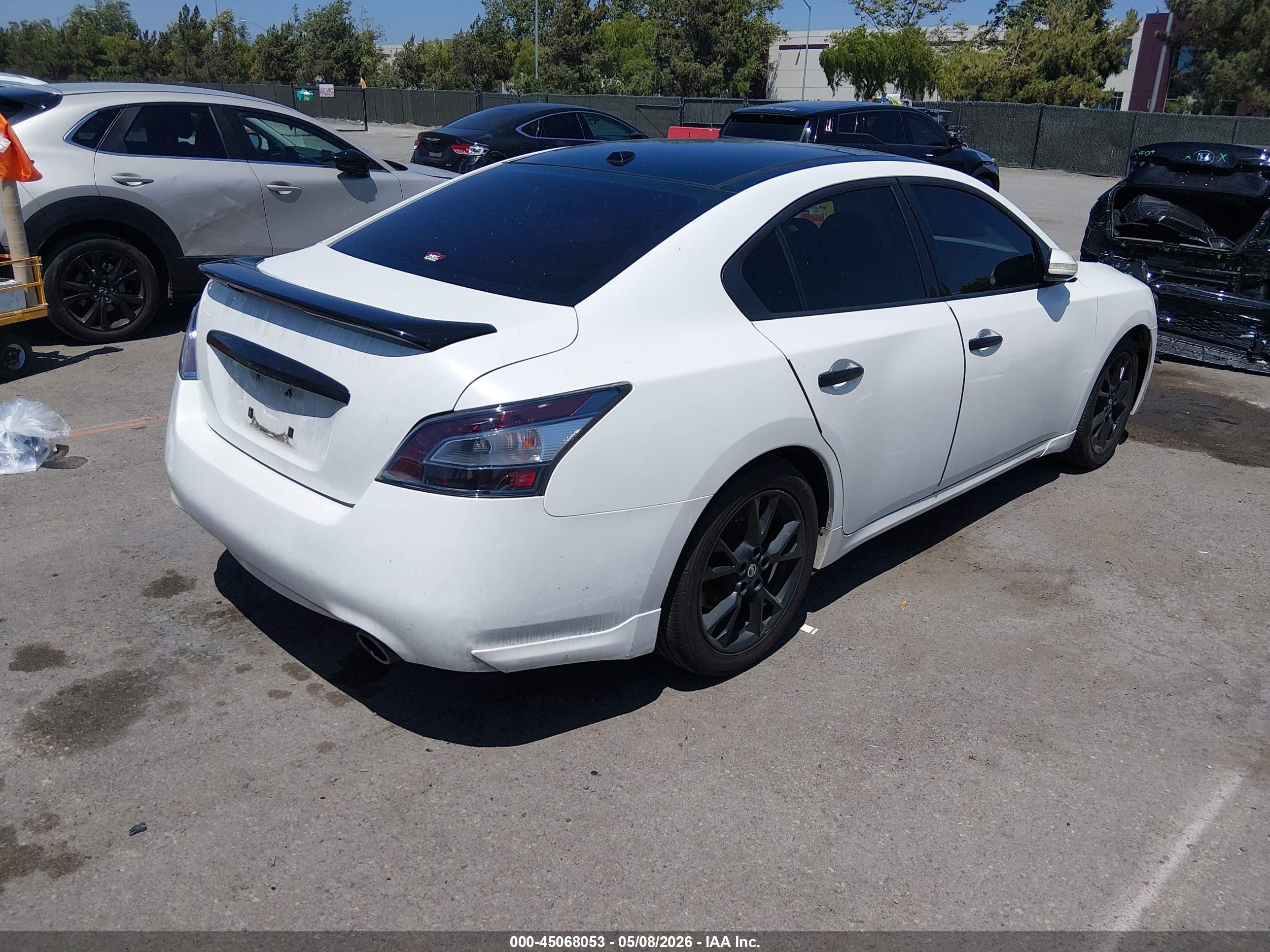 2012 Nissan Maxima 3.5 Sv White vin: 1N4AA5AP0CC850553