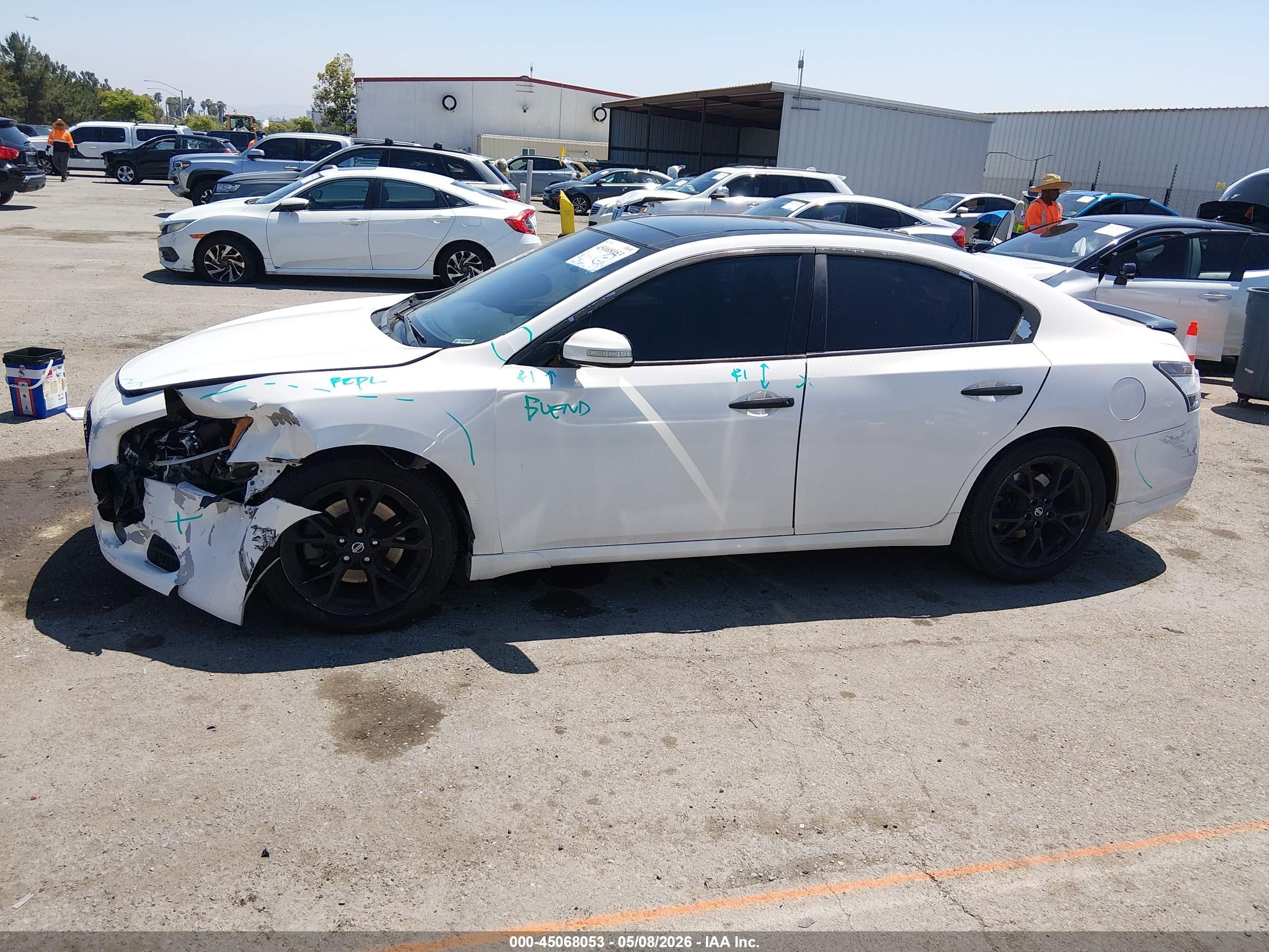 2012 Nissan Maxima 3.5 Sv White vin: 1N4AA5AP0CC850553