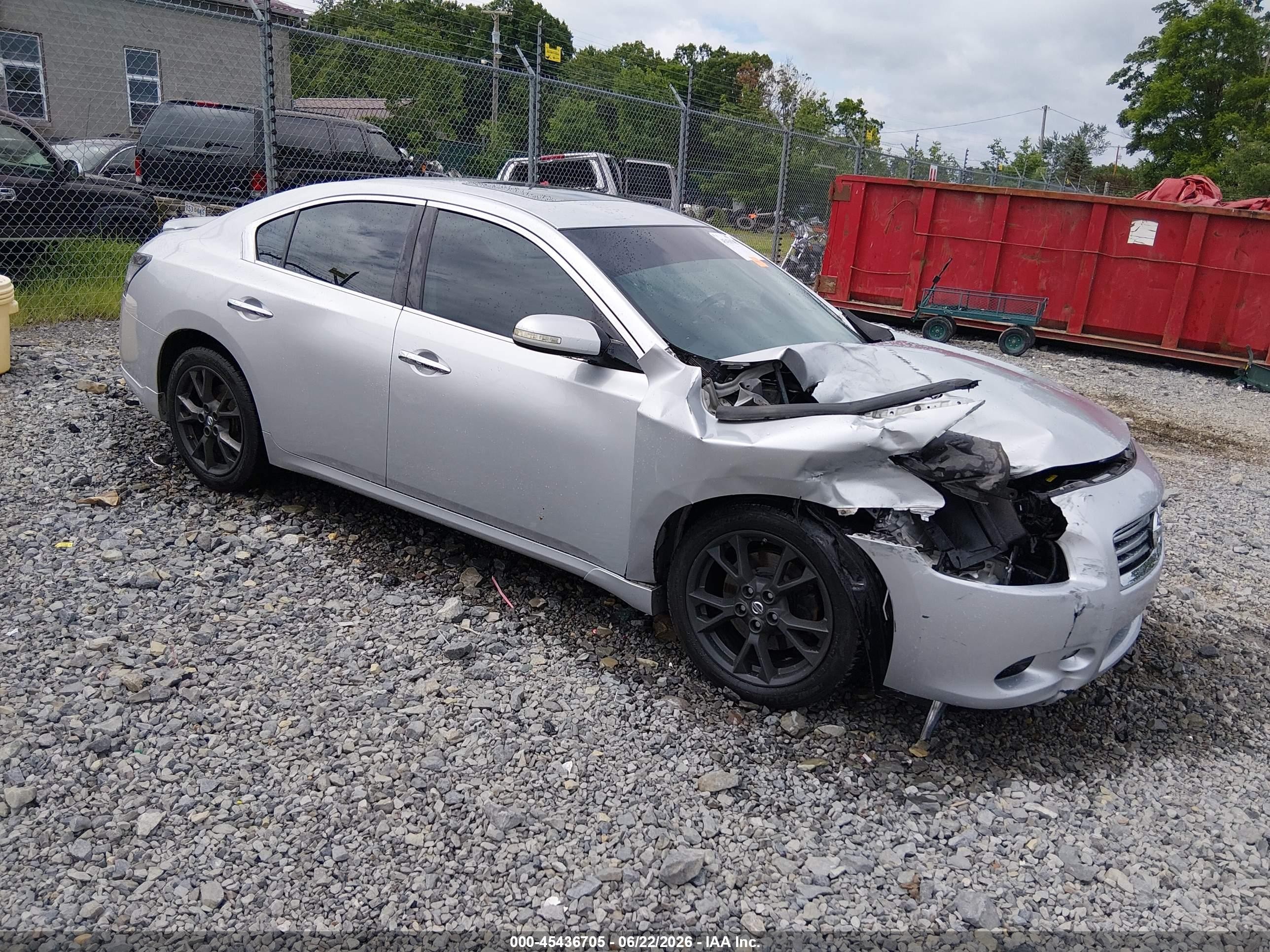 2012 Nissan Maxima 3.5 Sv Silver vin: 1N4AA5AP0CC865635