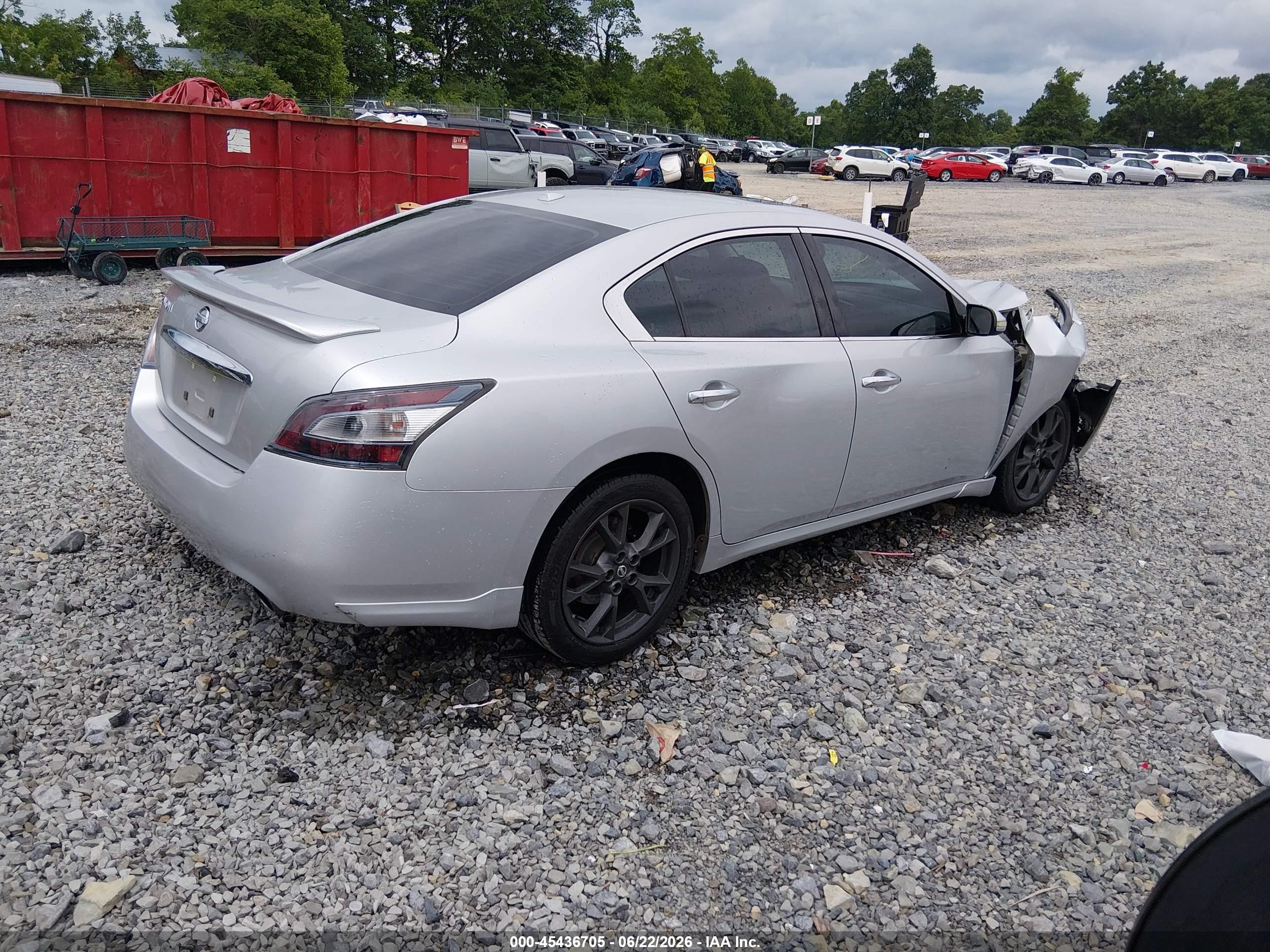 2012 Nissan Maxima 3.5 Sv Silver vin: 1N4AA5AP0CC865635