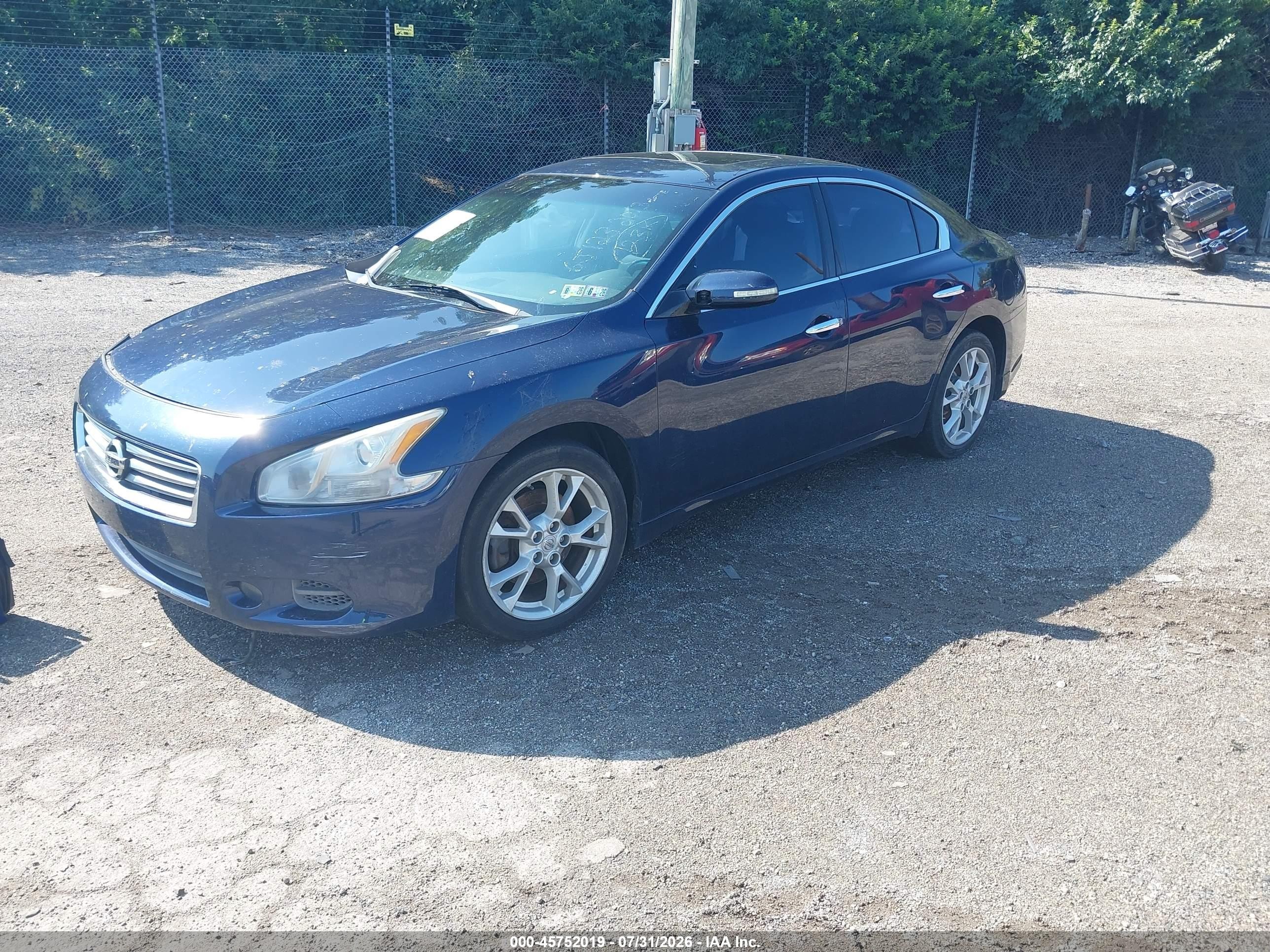 2013 Nissan Maxima 3.5 Sv Blue vin: 1N4AA5AP0DC805887