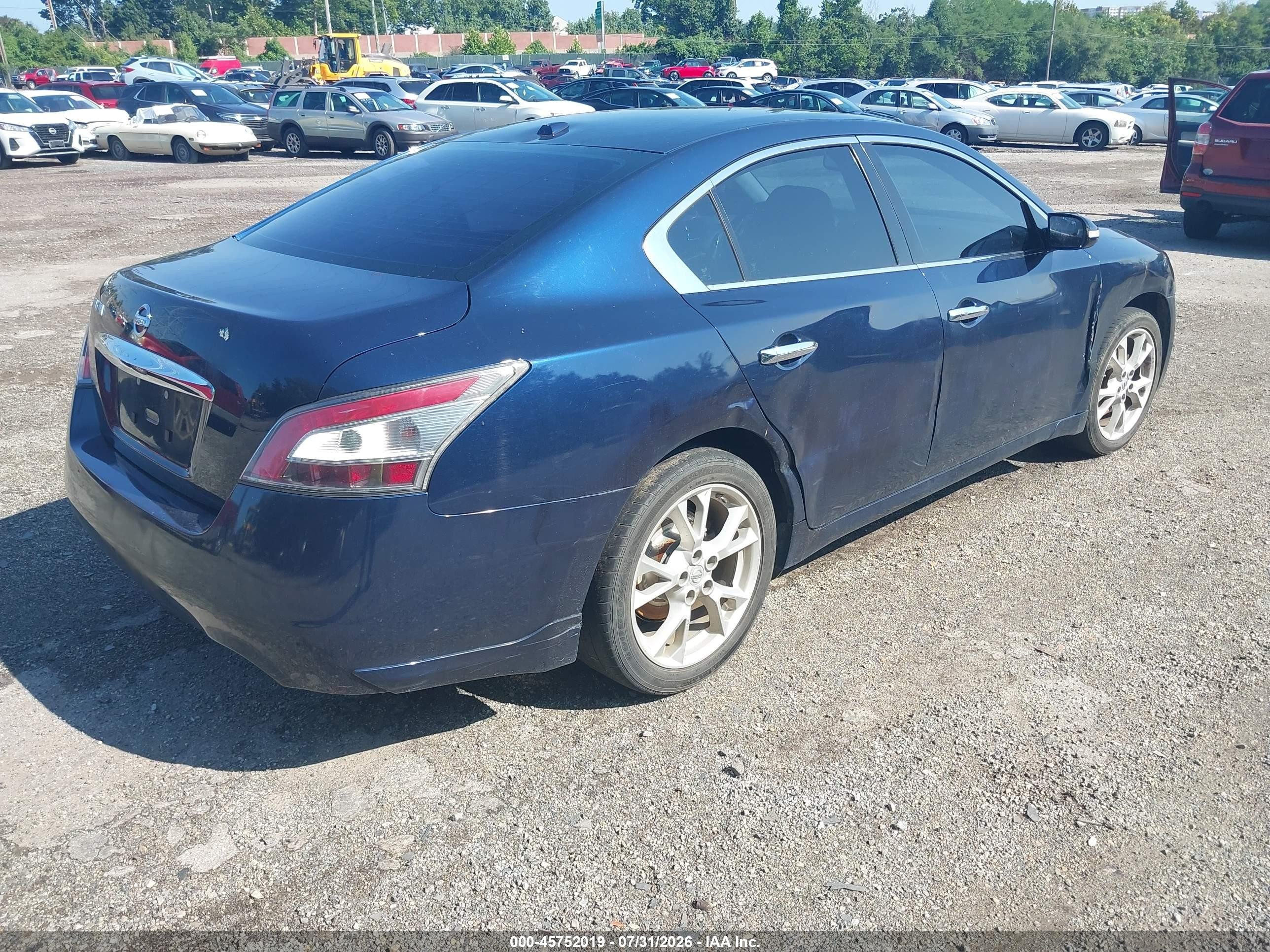 2013 Nissan Maxima 3.5 Sv Blue vin: 1N4AA5AP0DC805887