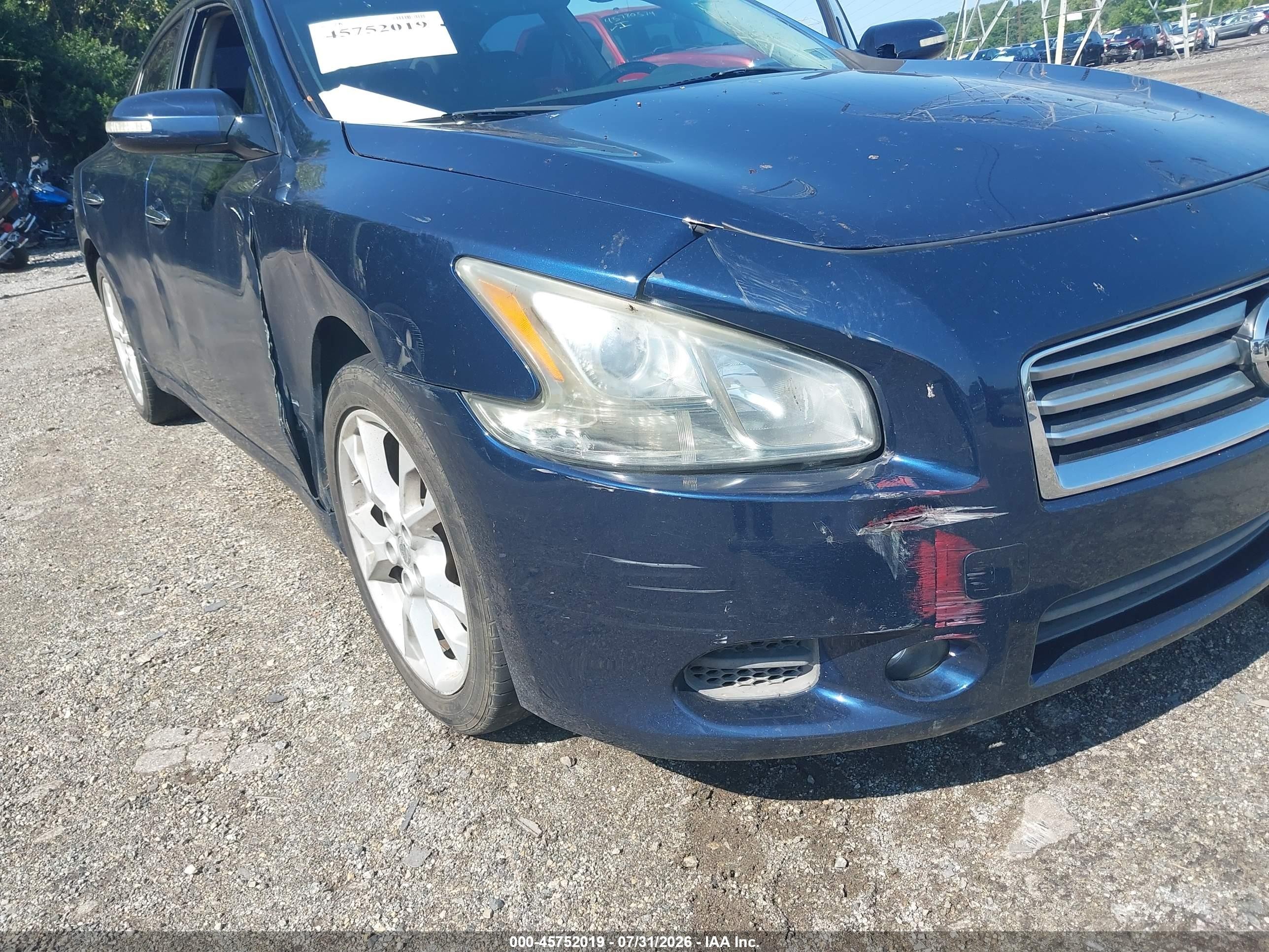 2013 Nissan Maxima 3.5 Sv Blue vin: 1N4AA5AP0DC805887
