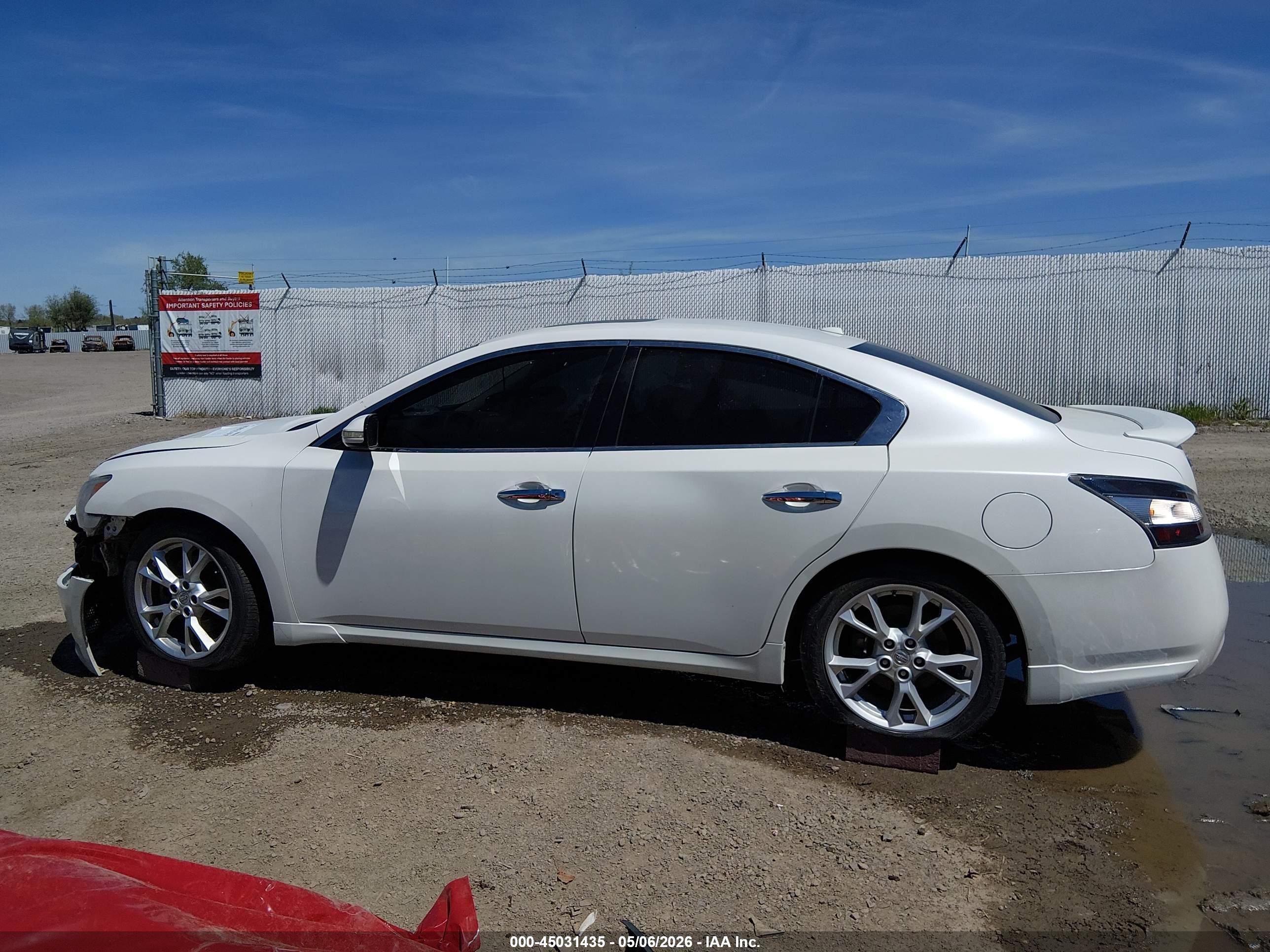2013 Nissan Maxima 3.5 Sv White vin: 1N4AA5AP0DC846634
