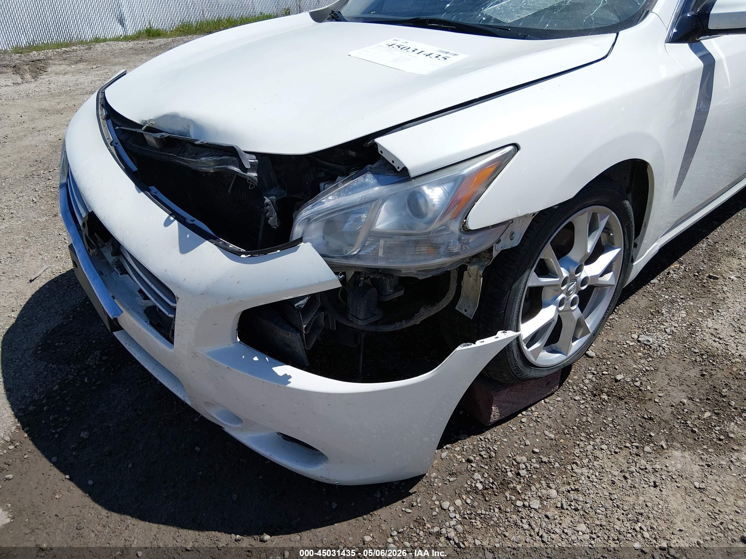 2013 Nissan Maxima 3.5 Sv White vin: 1N4AA5AP0DC846634