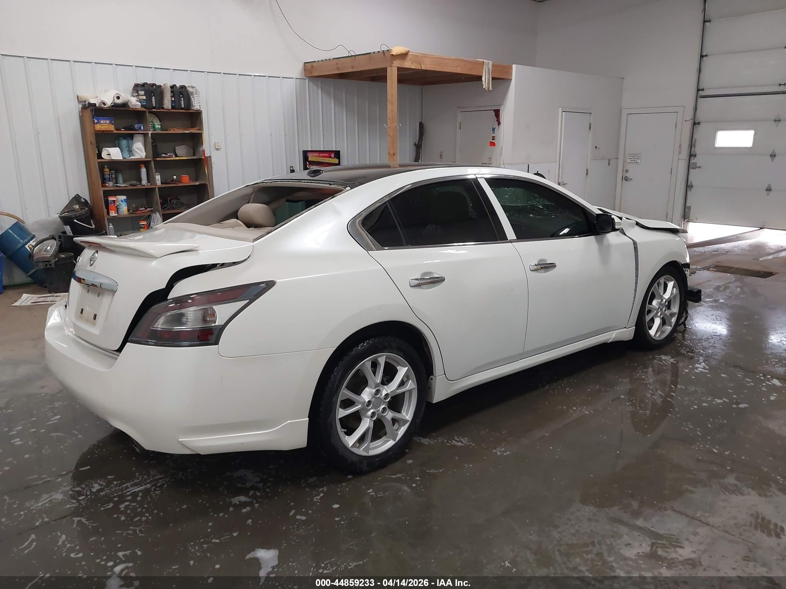 2014 Nissan Maxima 3.5 Sv White vin: 1N4AA5AP0EC441133