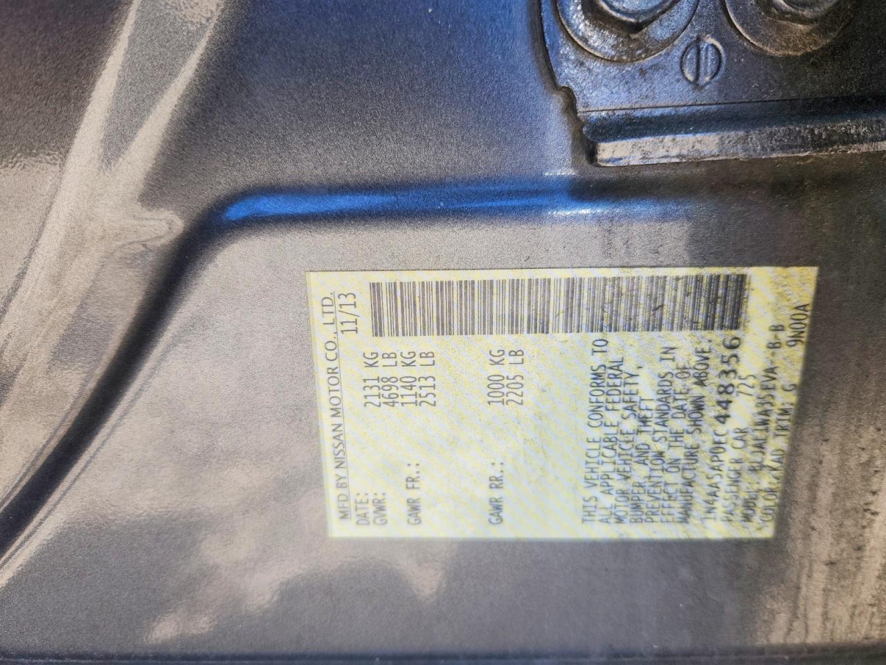 2014 Nissan Maxima 3.5 Sv Gray vin: 1N4AA5AP0EC448356