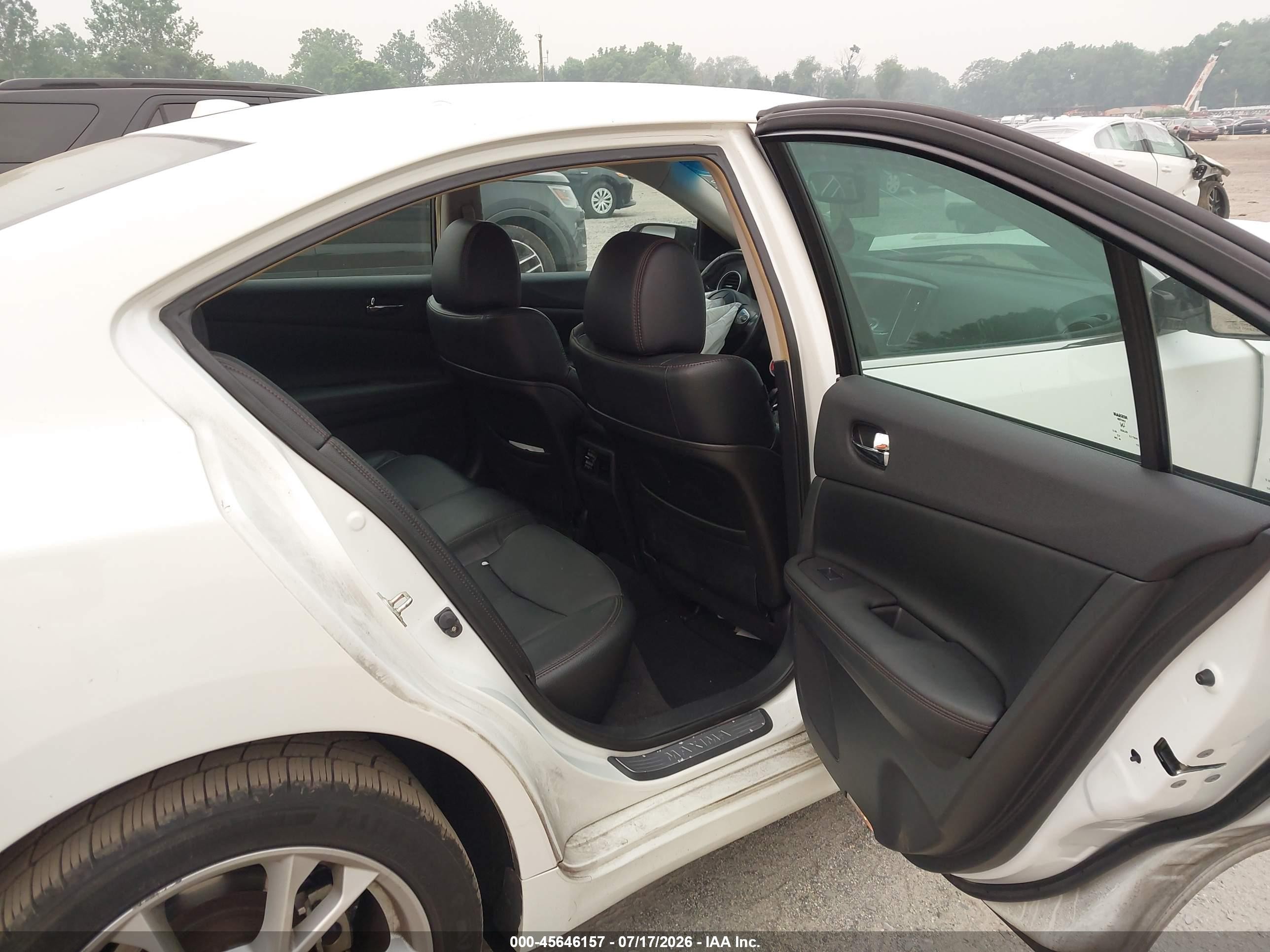 2014 Nissan Maxima 3.5 Sv White vin: 1N4AA5AP0EC453797