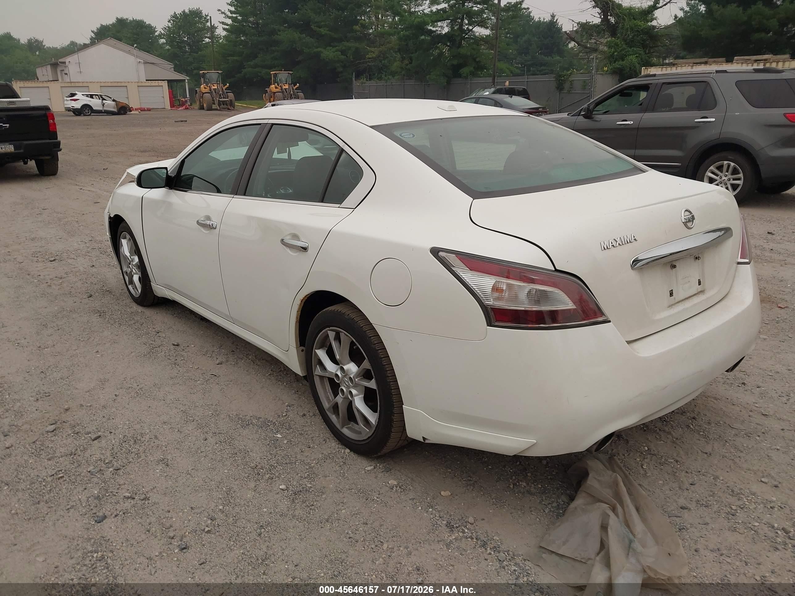 2014 Nissan Maxima 3.5 Sv White vin: 1N4AA5AP0EC453797