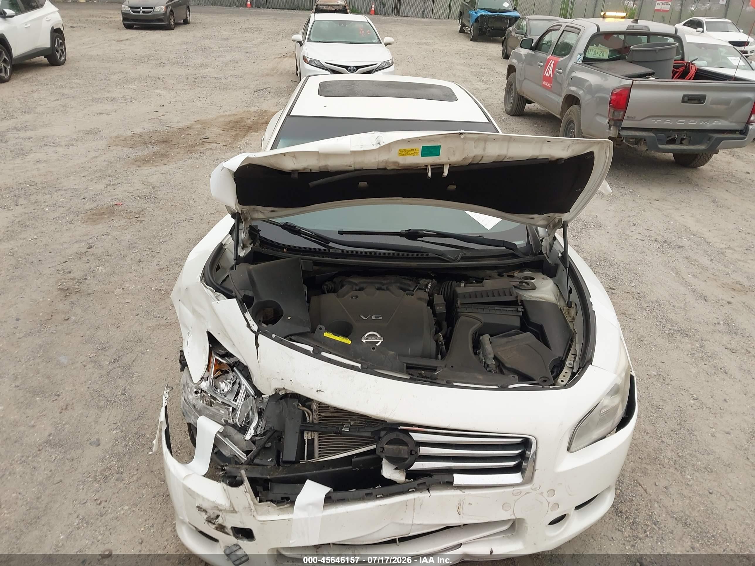 2014 Nissan Maxima 3.5 Sv White vin: 1N4AA5AP0EC453797
