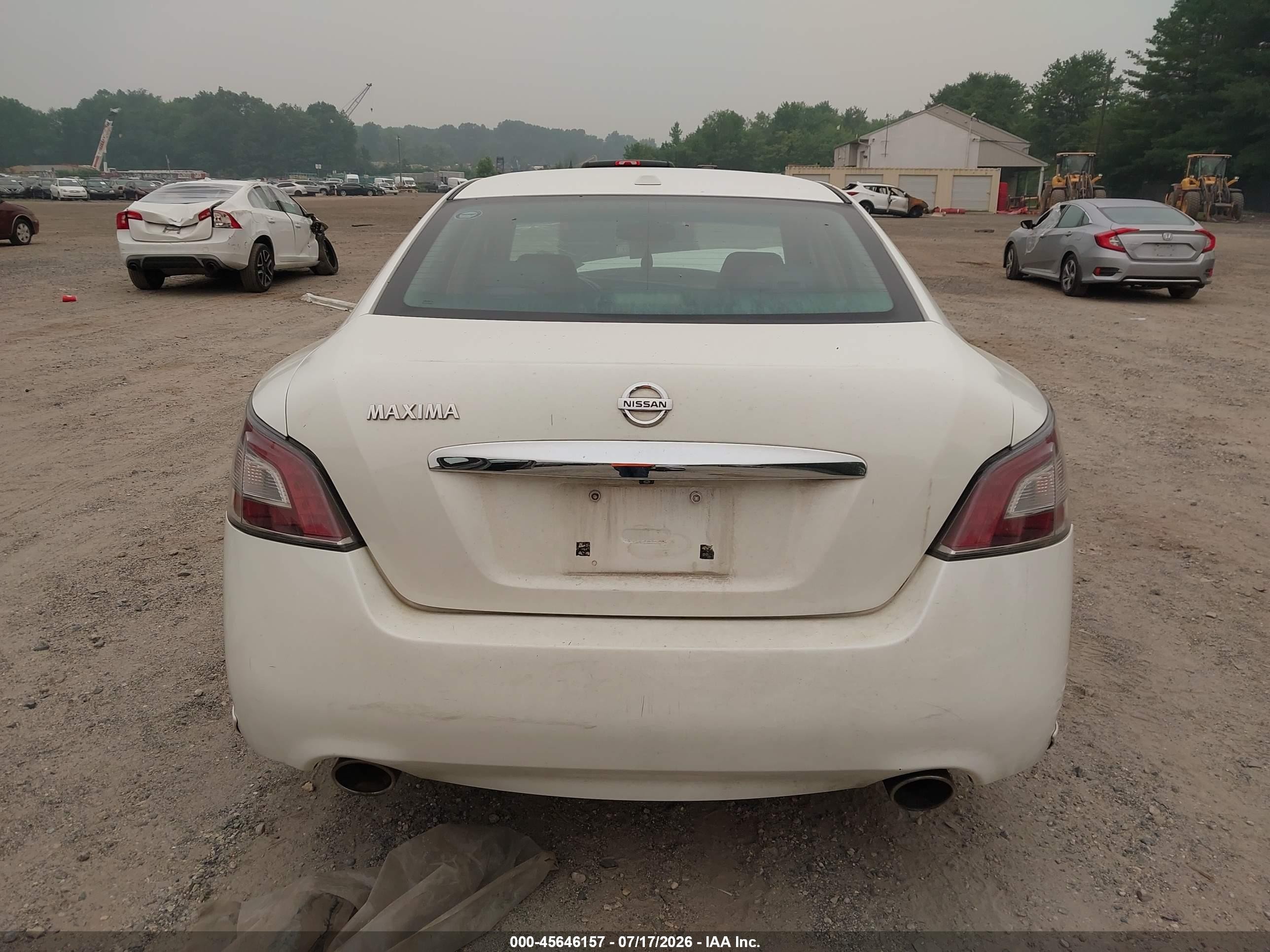2014 Nissan Maxima 3.5 Sv White vin: 1N4AA5AP0EC453797