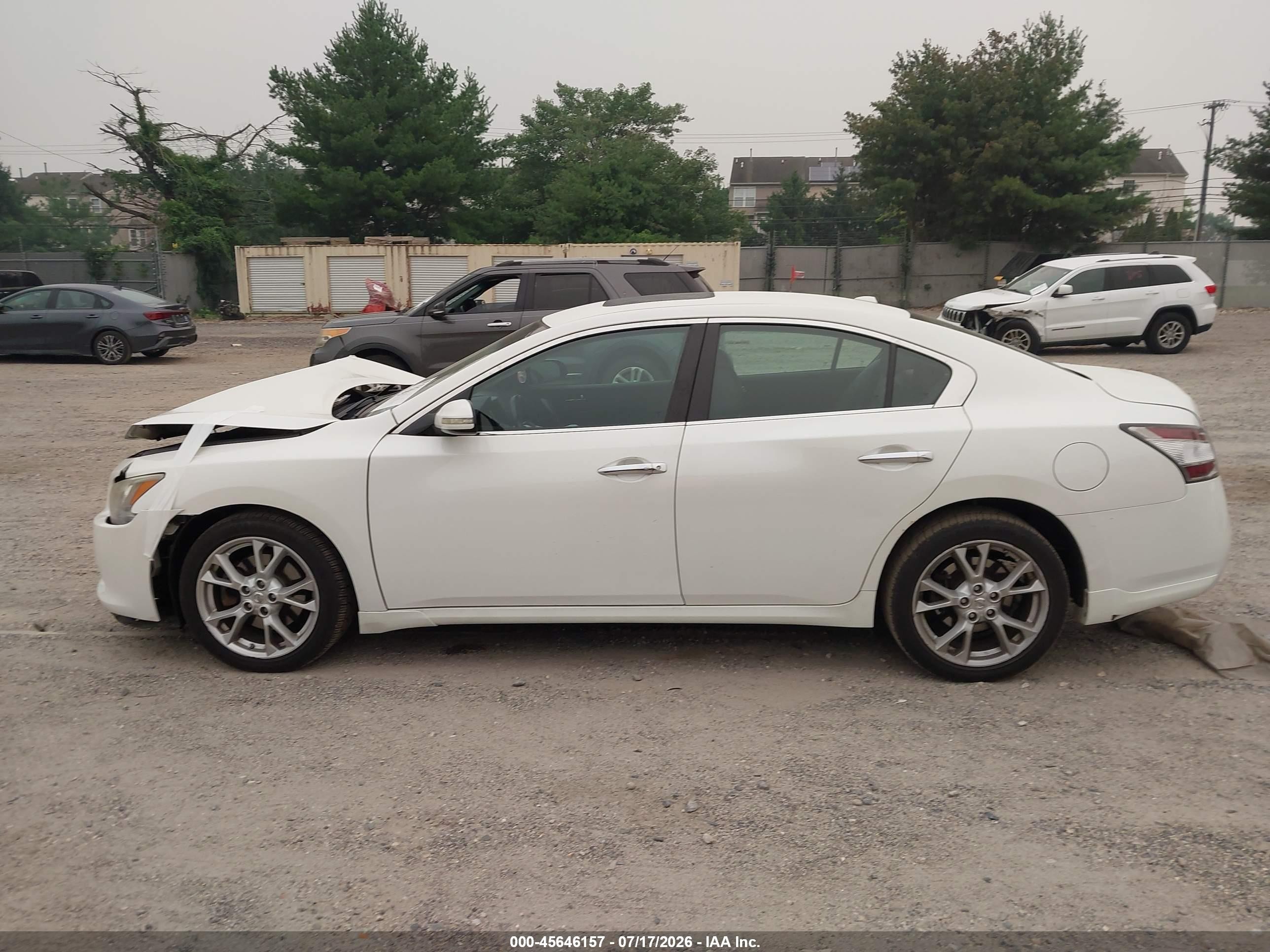2014 Nissan Maxima 3.5 Sv White vin: 1N4AA5AP0EC453797