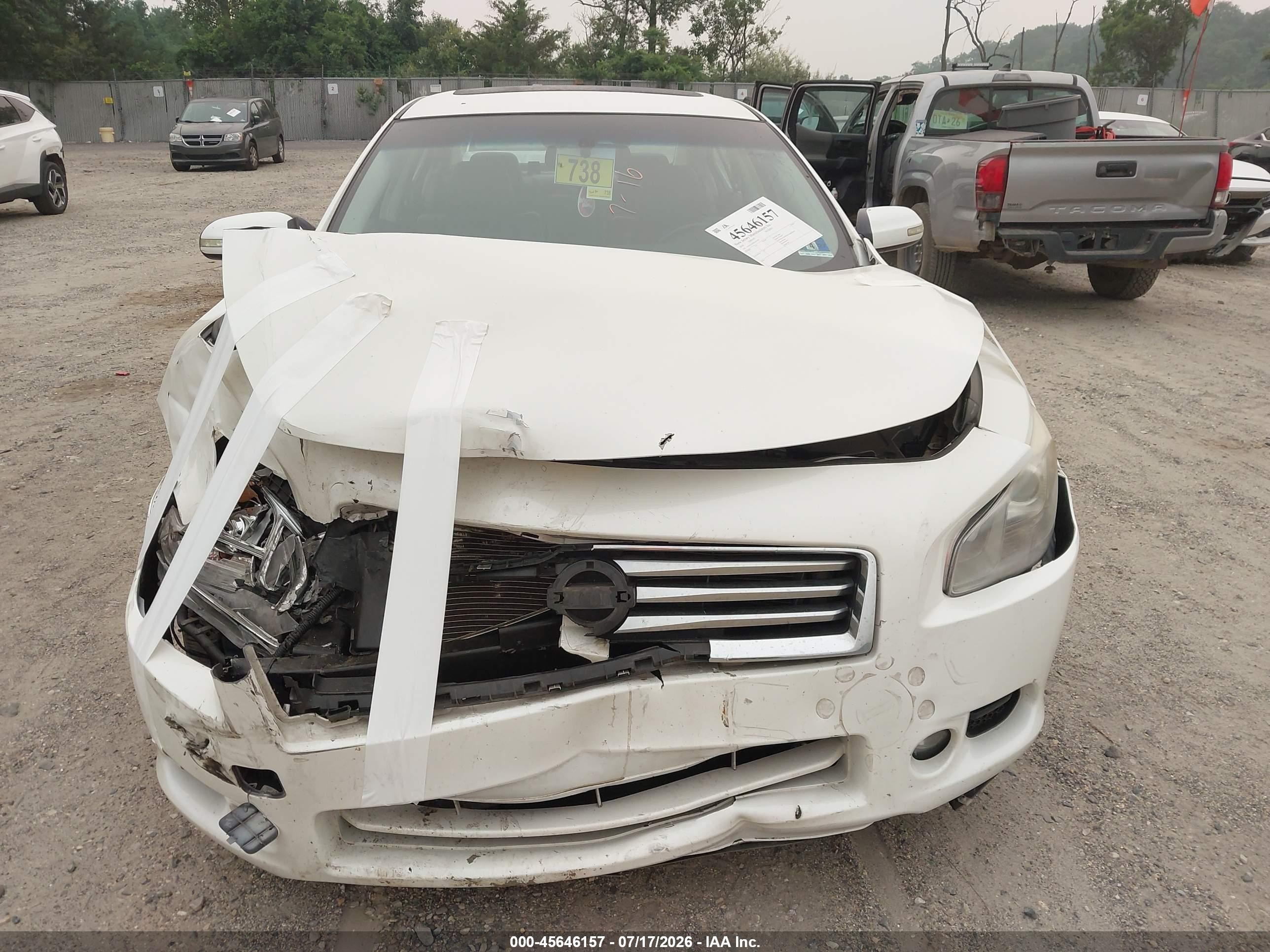 2014 Nissan Maxima 3.5 Sv White vin: 1N4AA5AP0EC453797