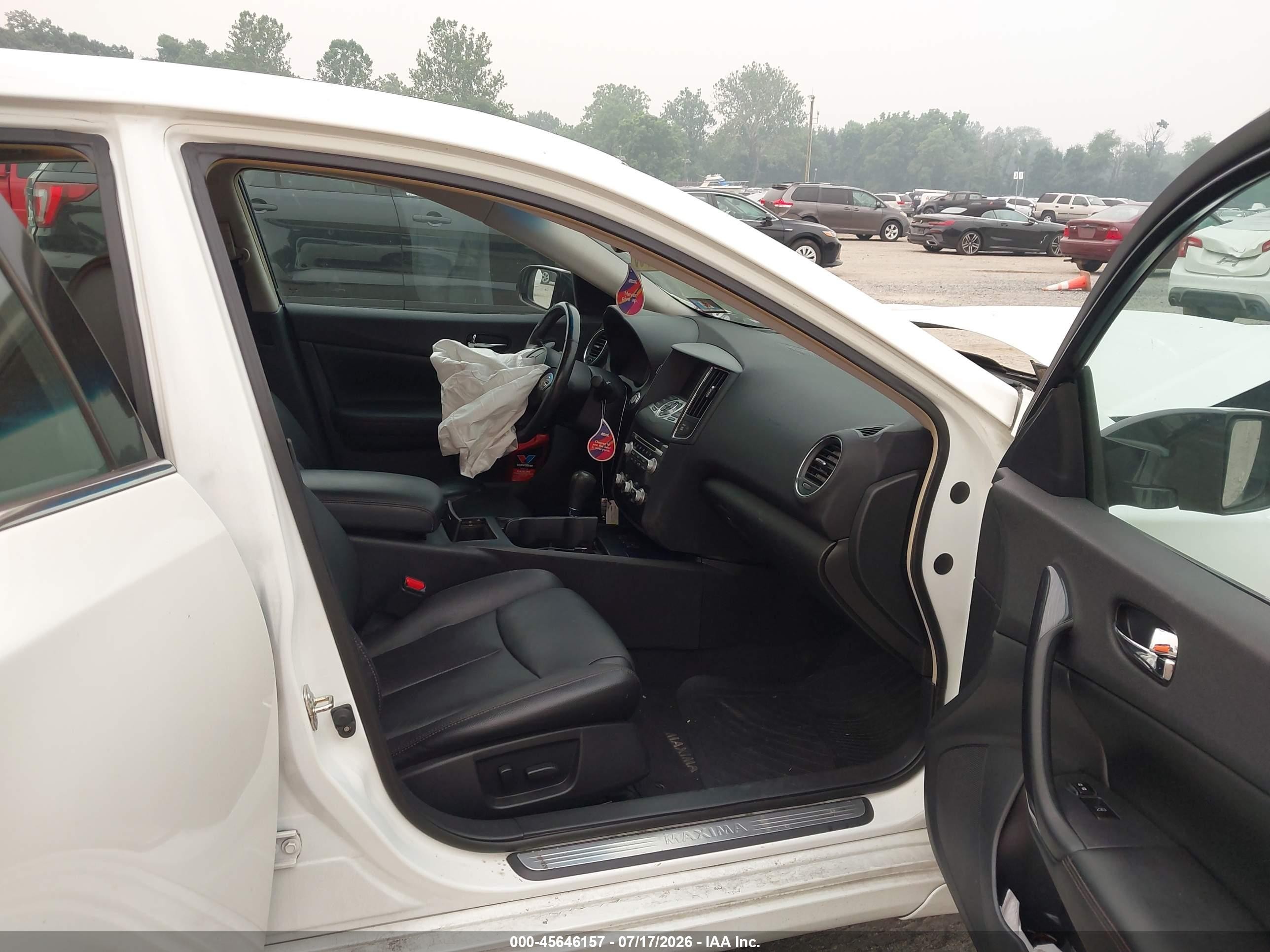 2014 Nissan Maxima 3.5 Sv White vin: 1N4AA5AP0EC453797