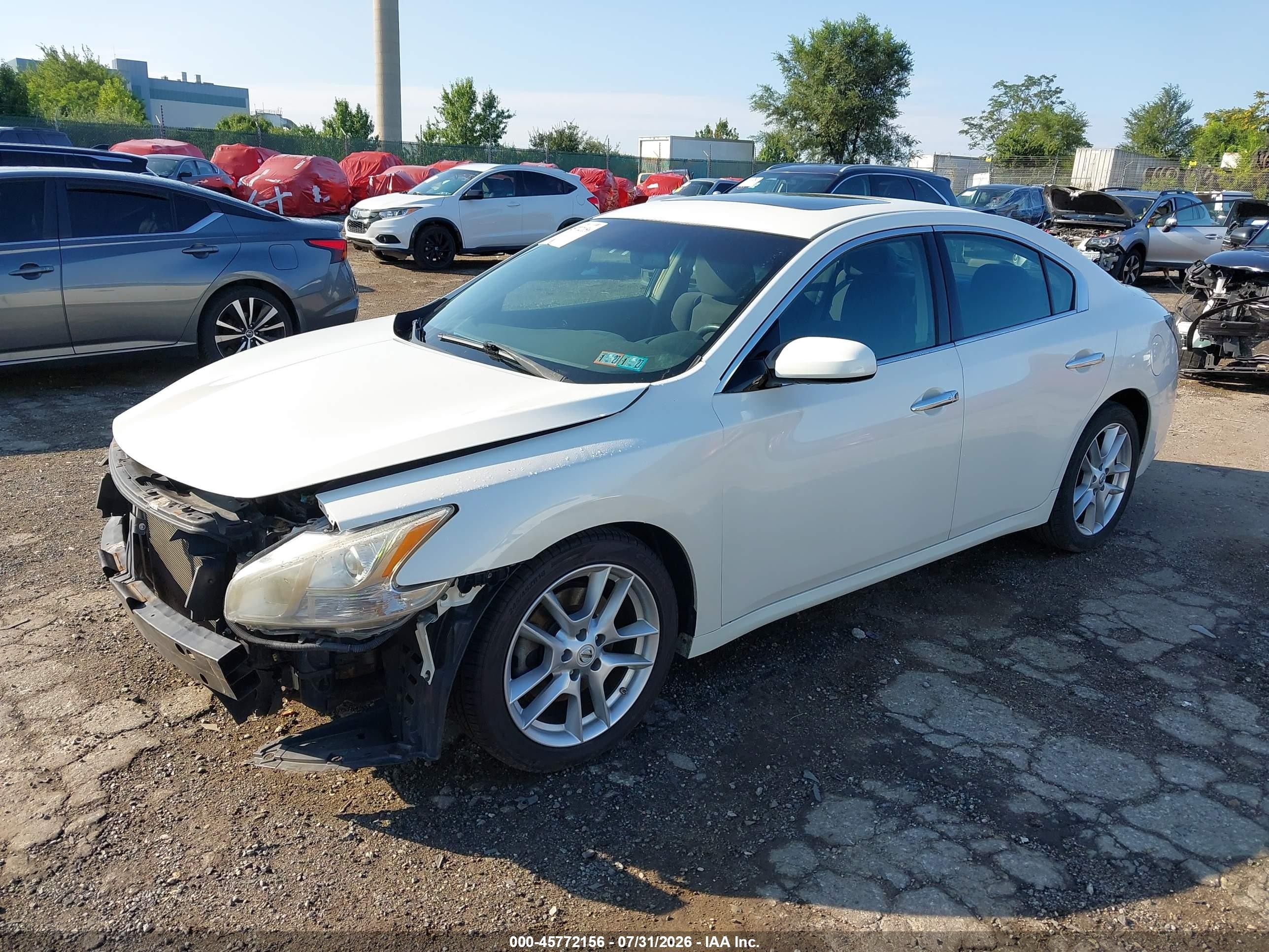 2014 Nissan Maxima 3.5 S/3.5 Sv White vin: 1N4AA5AP0EC454612