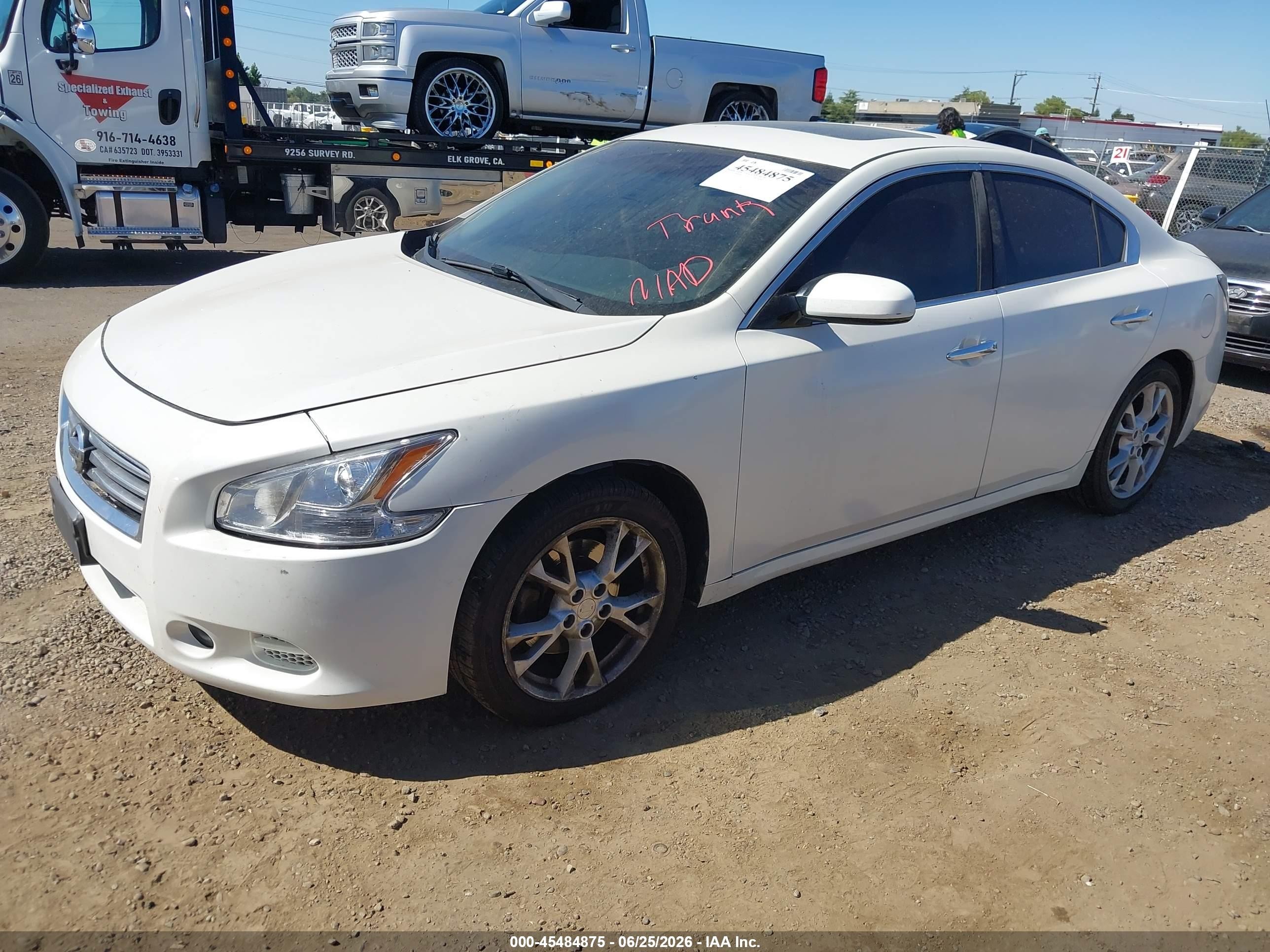 2014 Nissan Maxima 3.5 S/3.5 Sv White vin: 1N4AA5AP0EC482359