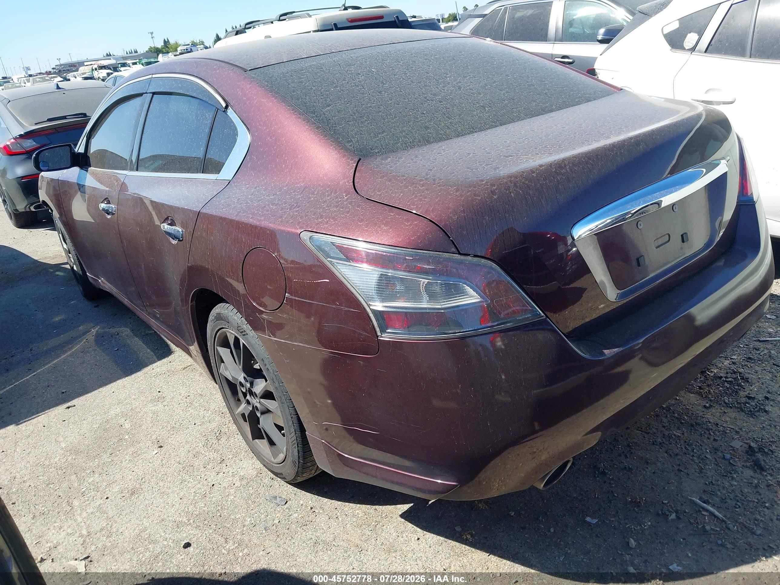 2014 Nissan Maxima 3.5 S Burgundy vin: 1N4AA5AP0EC498352