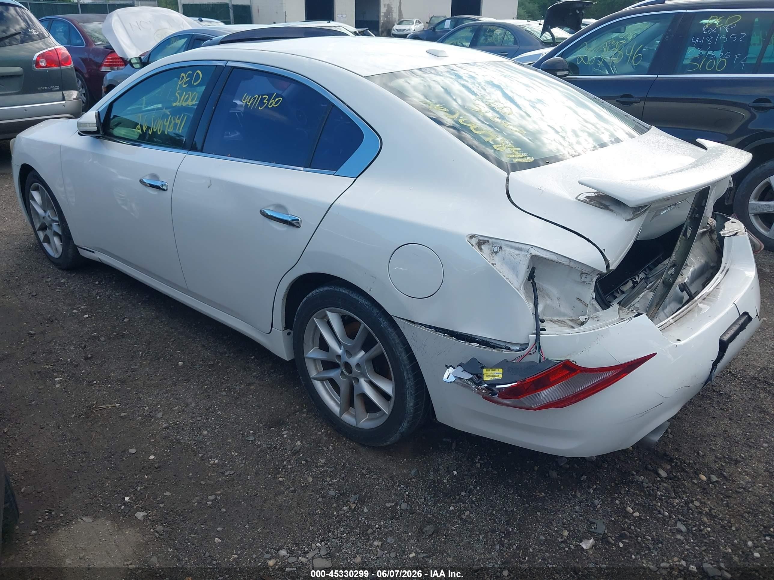 2010 Nissan Maxima 3.5 Sv Белый vin: 1N4AA5AP1AC829238