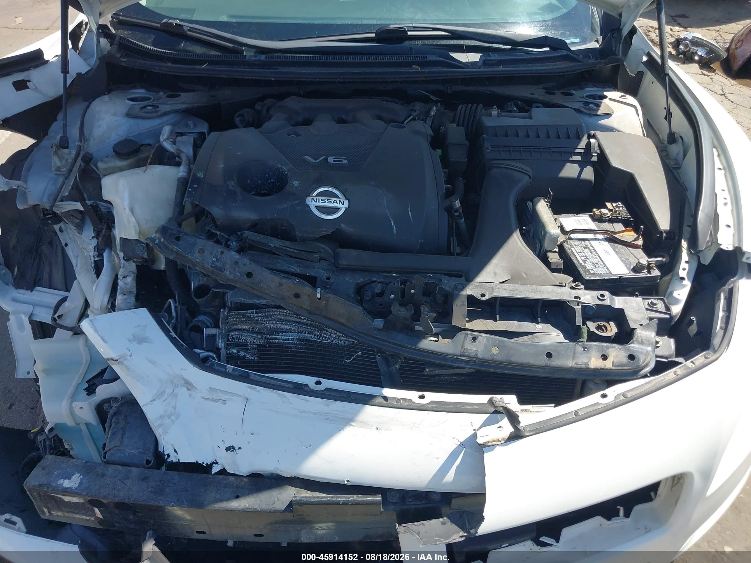 2012 Nissan Maxima 3.5 S White vin: 1N4AA5AP1CC821420