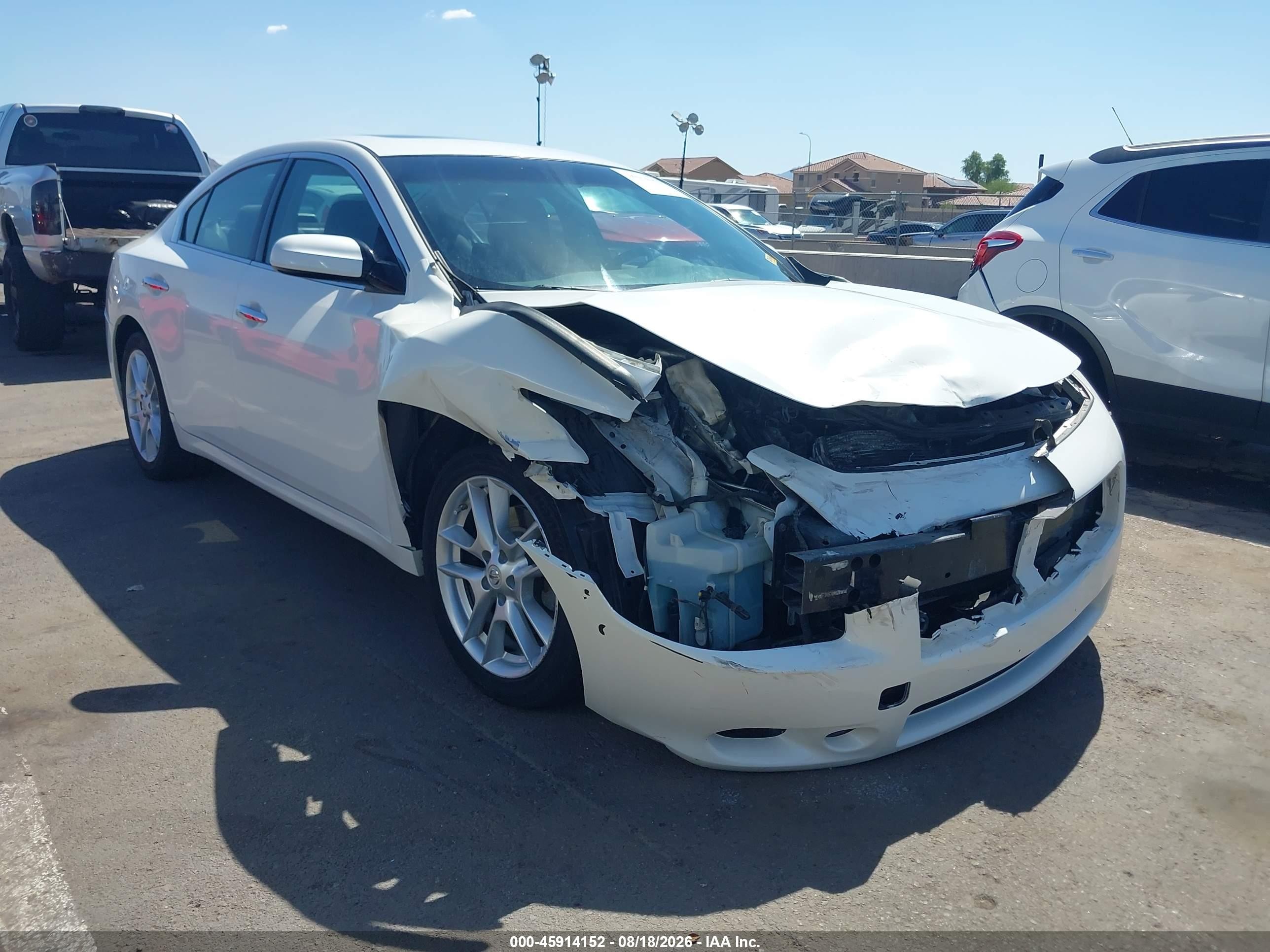 2012 Nissan Maxima 3.5 S White vin: 1N4AA5AP1CC821420