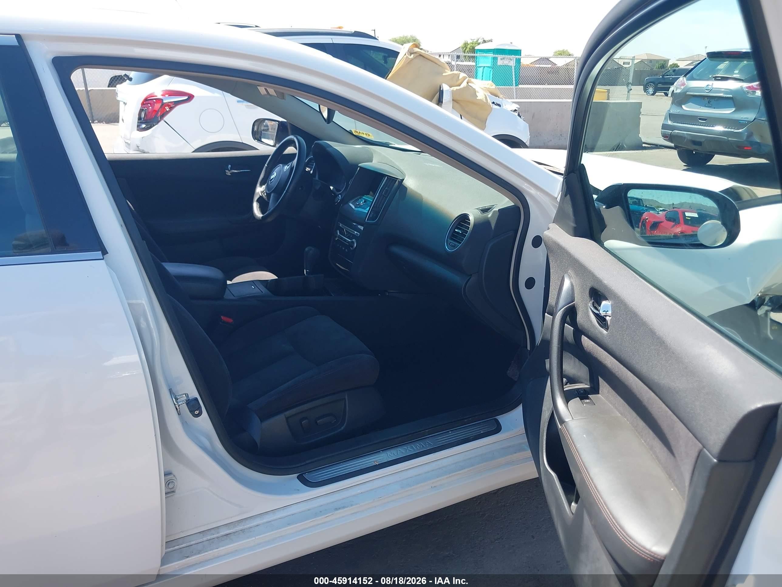 2012 Nissan Maxima 3.5 S White vin: 1N4AA5AP1CC821420