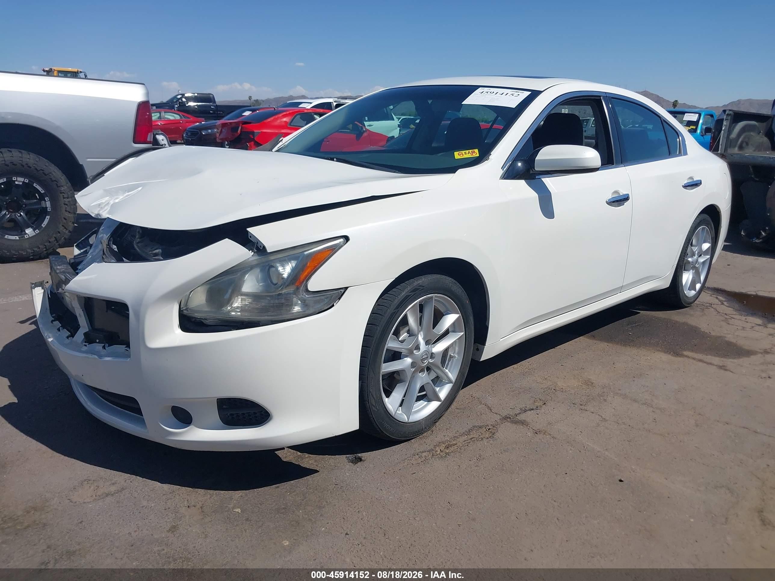 2012 Nissan Maxima 3.5 S White vin: 1N4AA5AP1CC821420