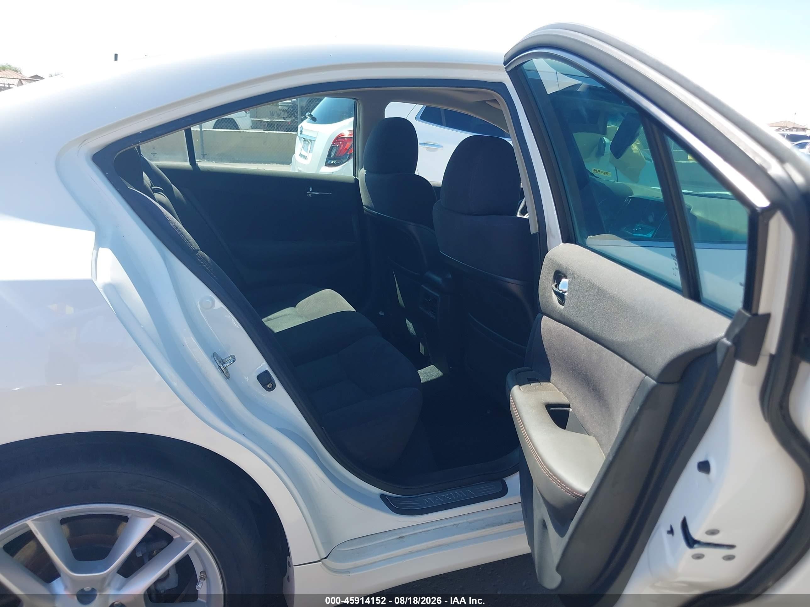 2012 Nissan Maxima 3.5 S White vin: 1N4AA5AP1CC821420