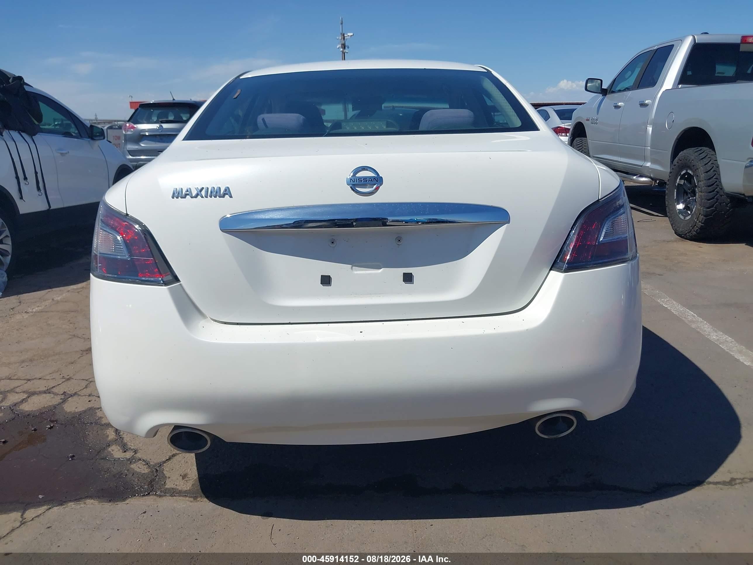 2012 Nissan Maxima 3.5 S White vin: 1N4AA5AP1CC821420