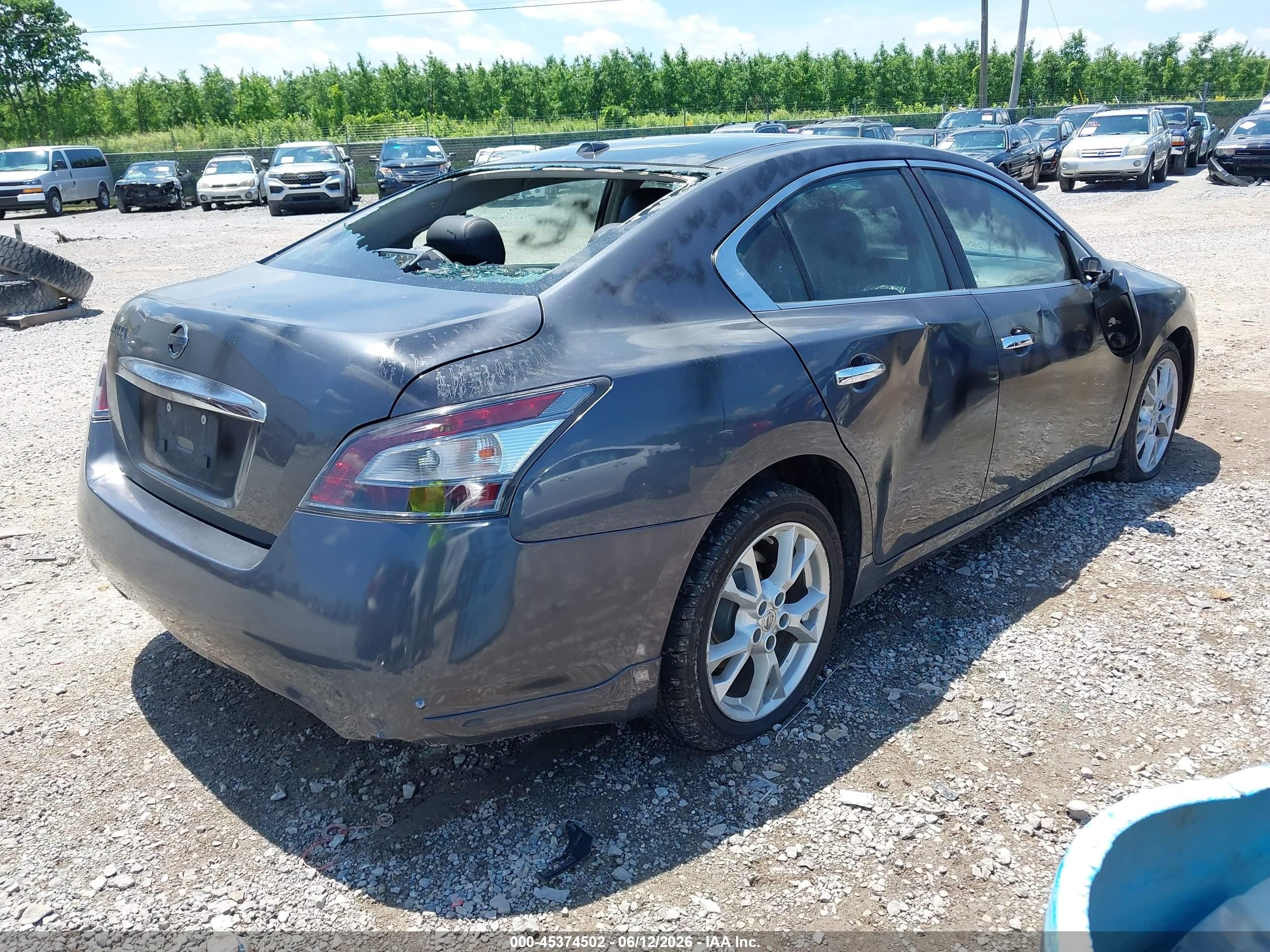 2012 Nissan Maxima 3.5 Sv Gray vin: 1N4AA5AP1CC822809