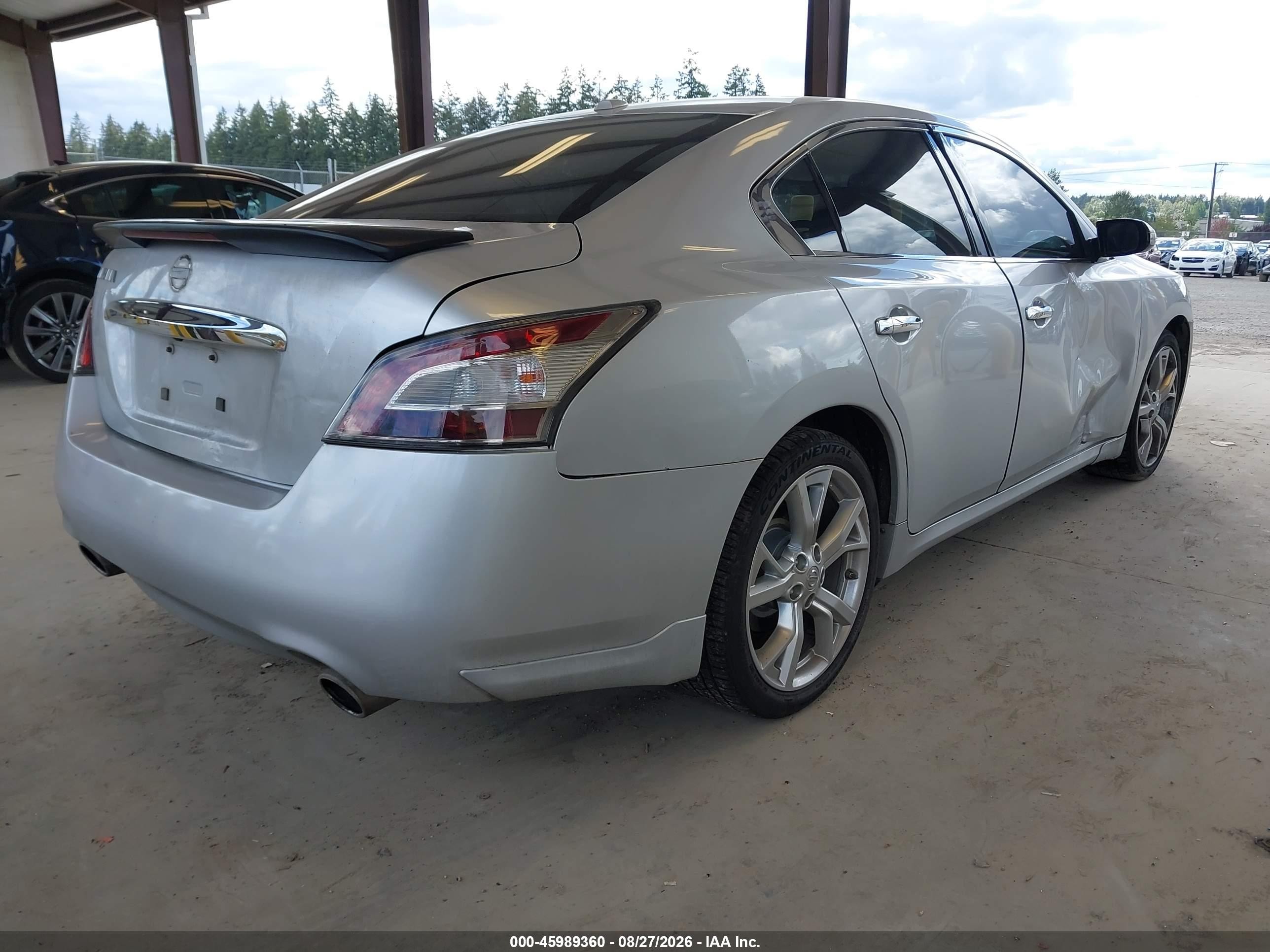 2012 Nissan Maxima 3.5 Sv Серебряный vin: 1N4AA5AP1CC841814