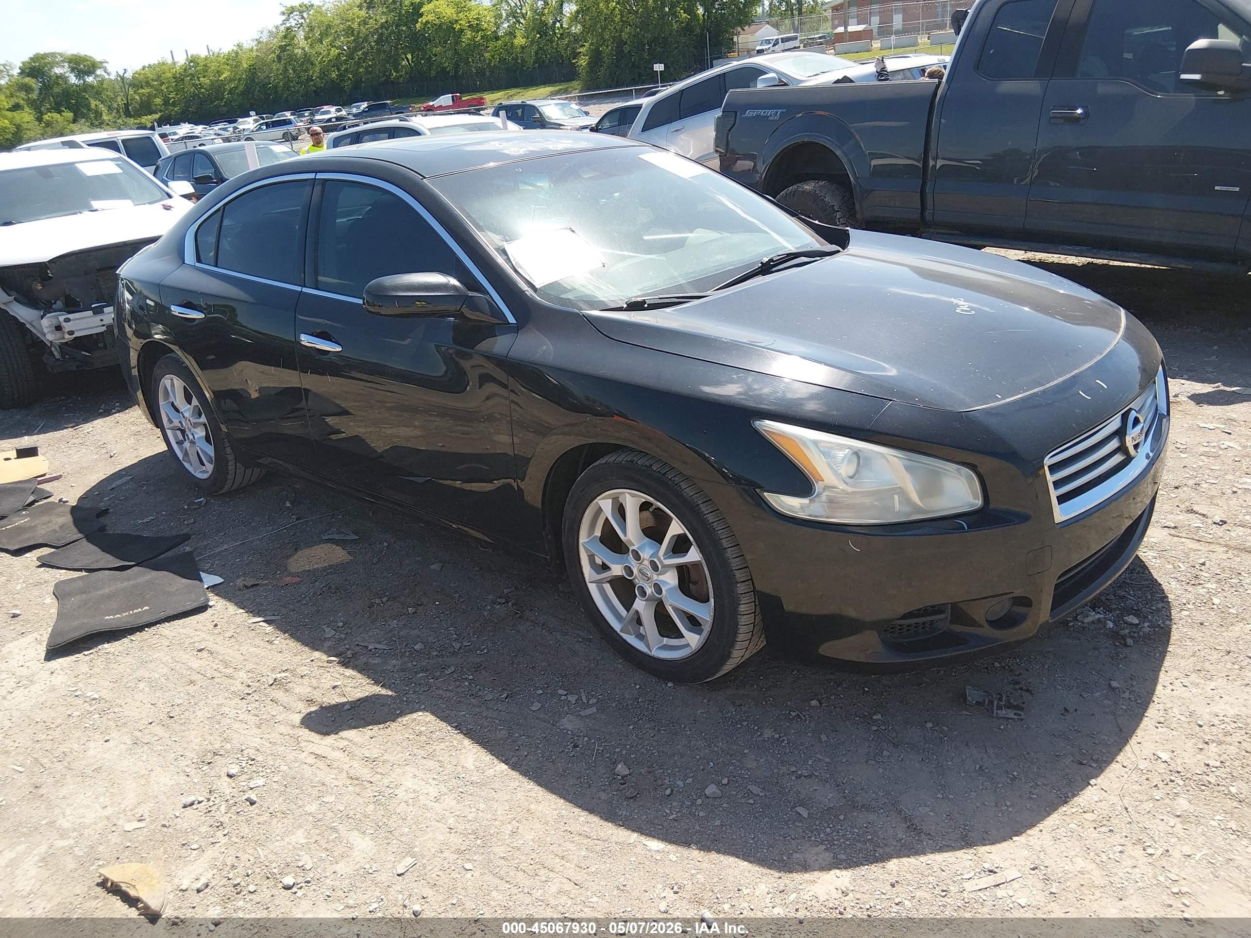 2012 Nissan Maxima 3.5 S Black vin: 1N4AA5AP1CC851677