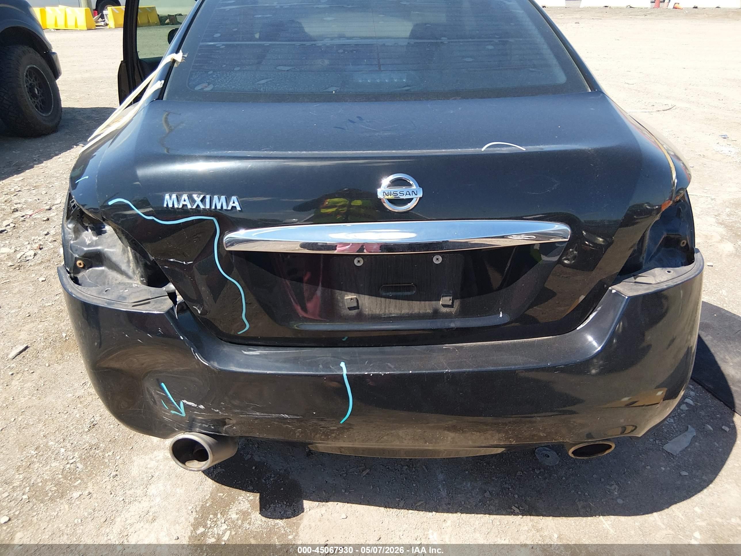 2012 Nissan Maxima 3.5 S Black vin: 1N4AA5AP1CC851677