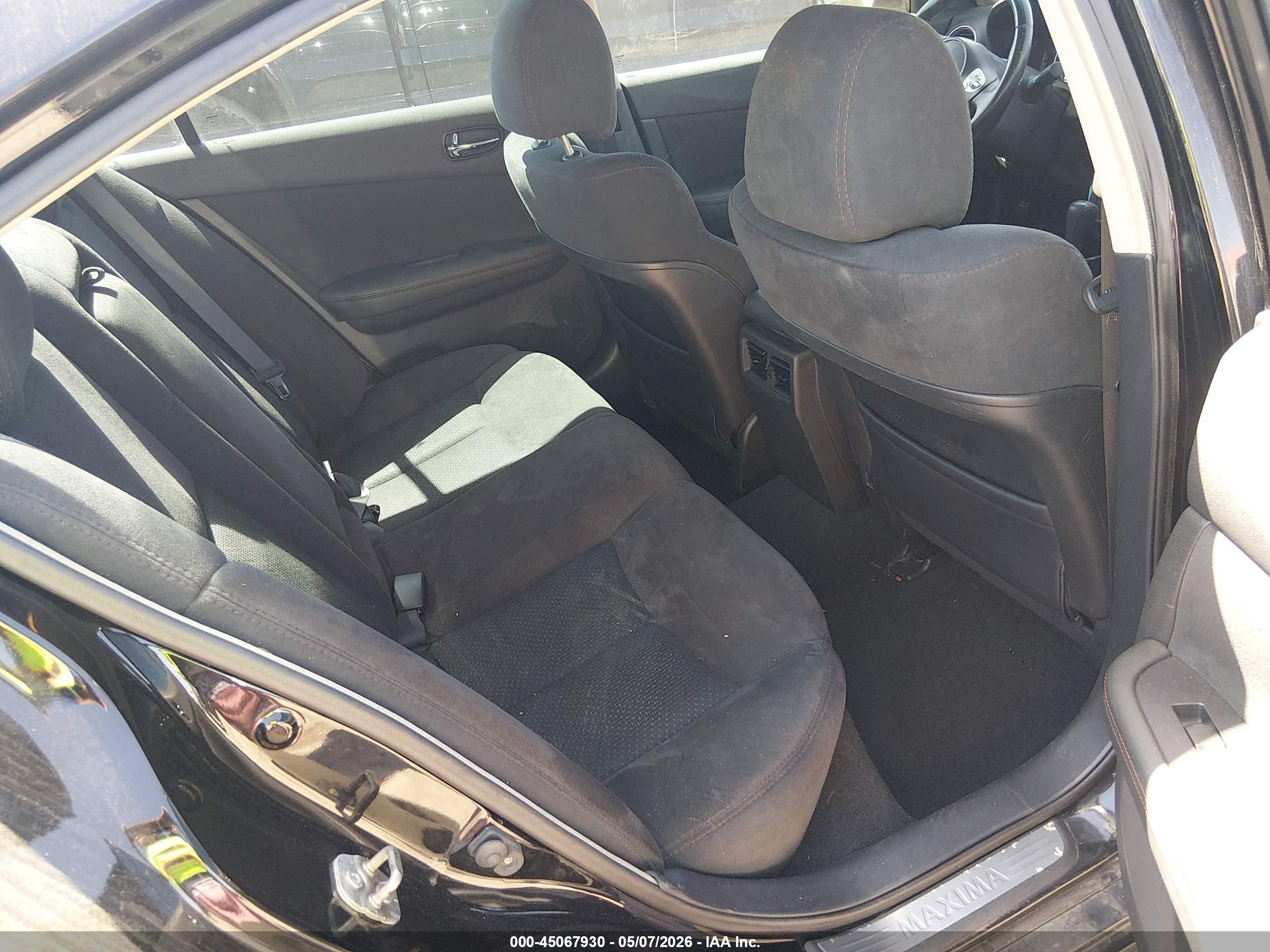 2012 Nissan Maxima 3.5 S Black vin: 1N4AA5AP1CC851677