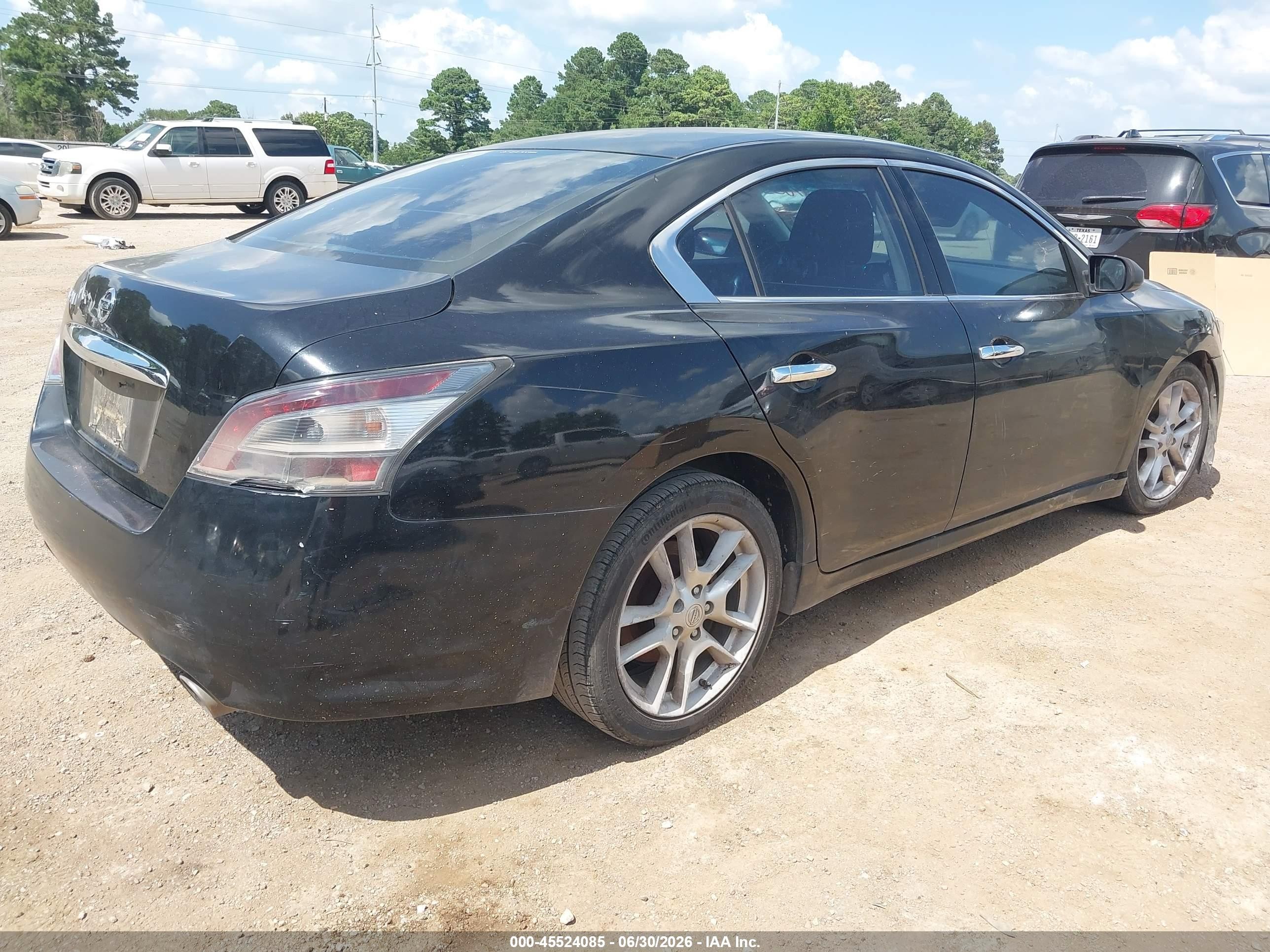 2012 Nissan Maxima 3.5 S Black vin: 1N4AA5AP1CC859049