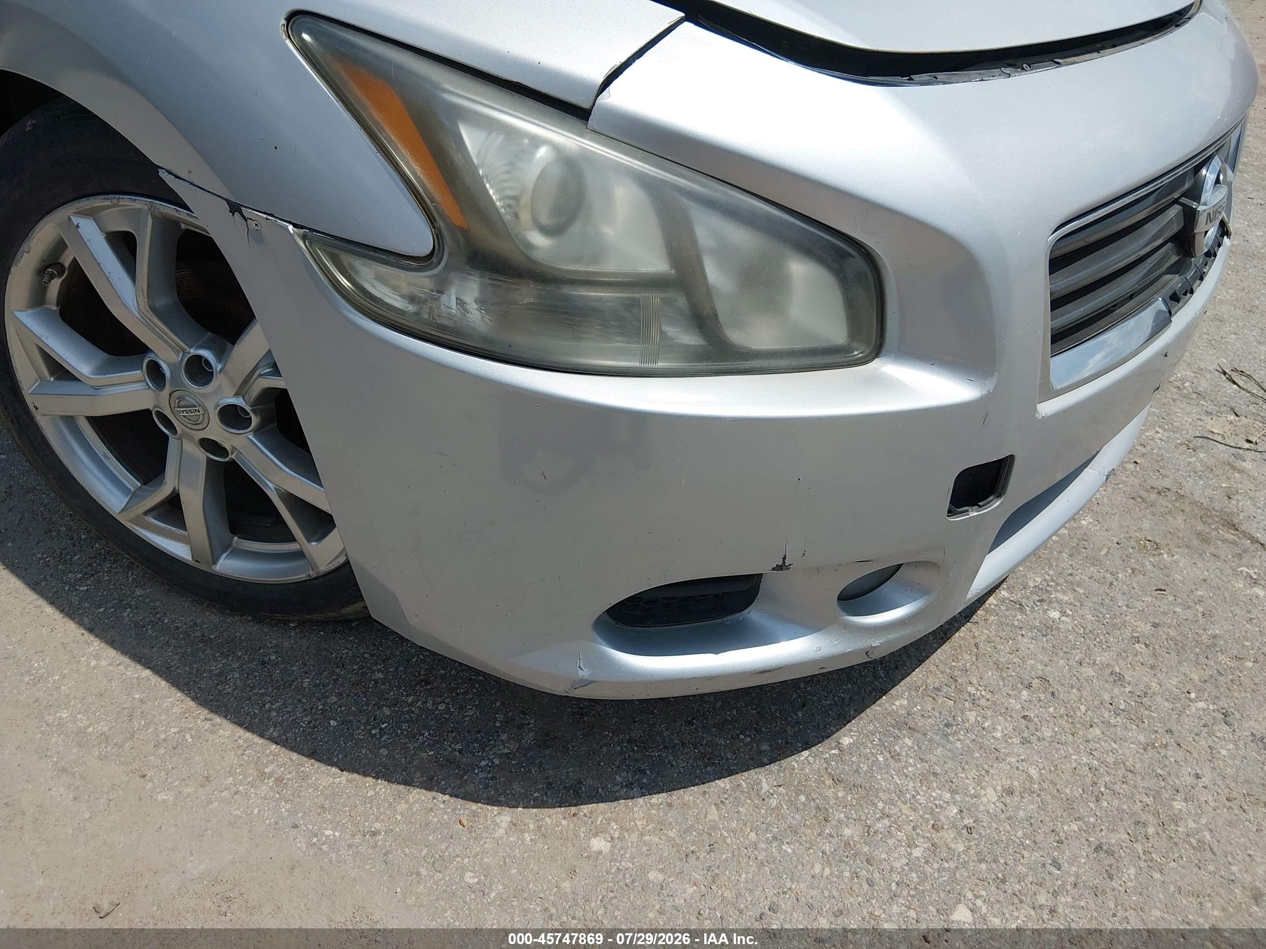 2012 Nissan Maxima 3.5 Sv Silver vin: 1N4AA5AP1CC861772