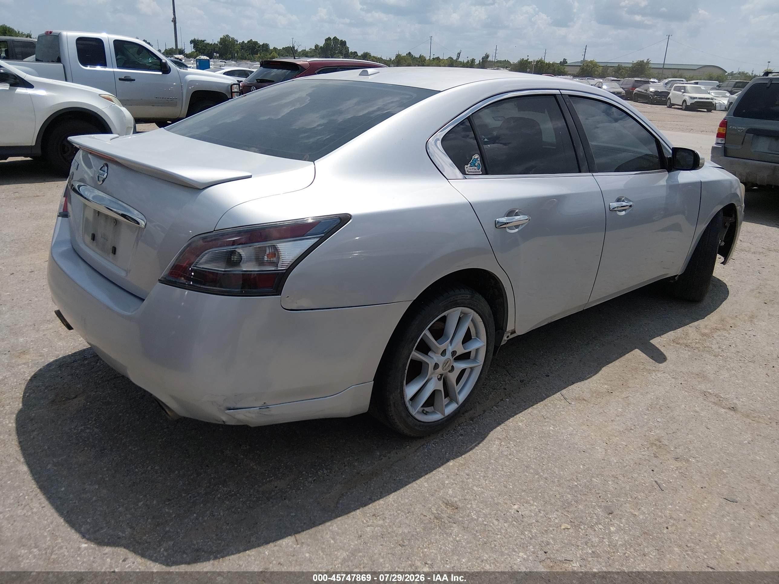 2012 Nissan Maxima 3.5 Sv Silver vin: 1N4AA5AP1CC861772