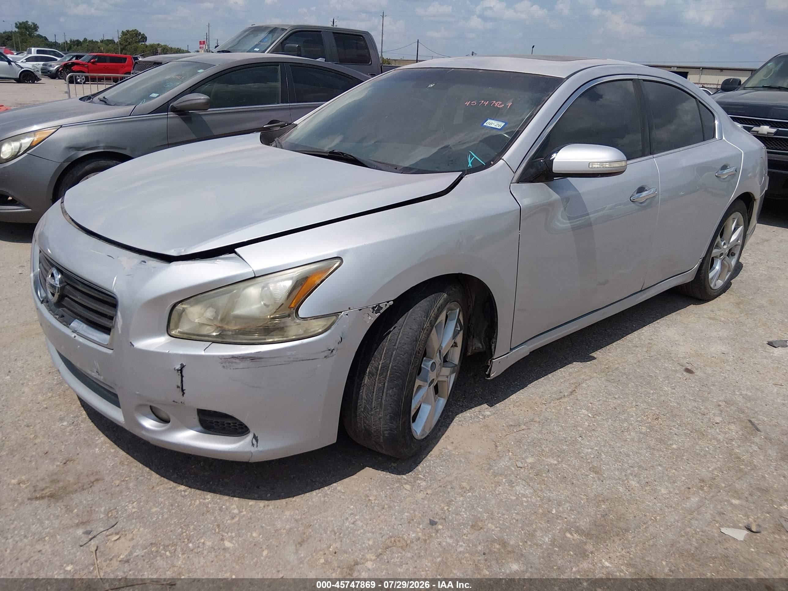 2012 Nissan Maxima 3.5 Sv Silver vin: 1N4AA5AP1CC861772
